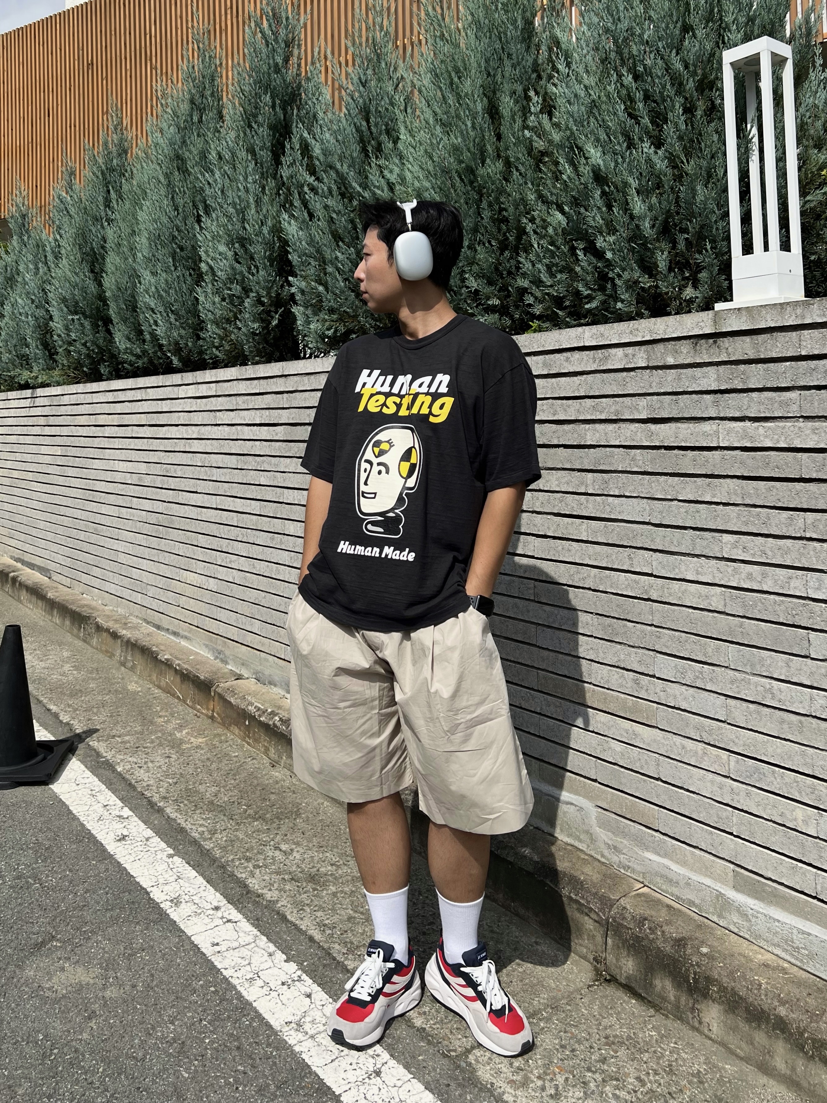 Human Made x A$AP Rocky Human Testing T-Shirt Black 착용 스타일 - 2