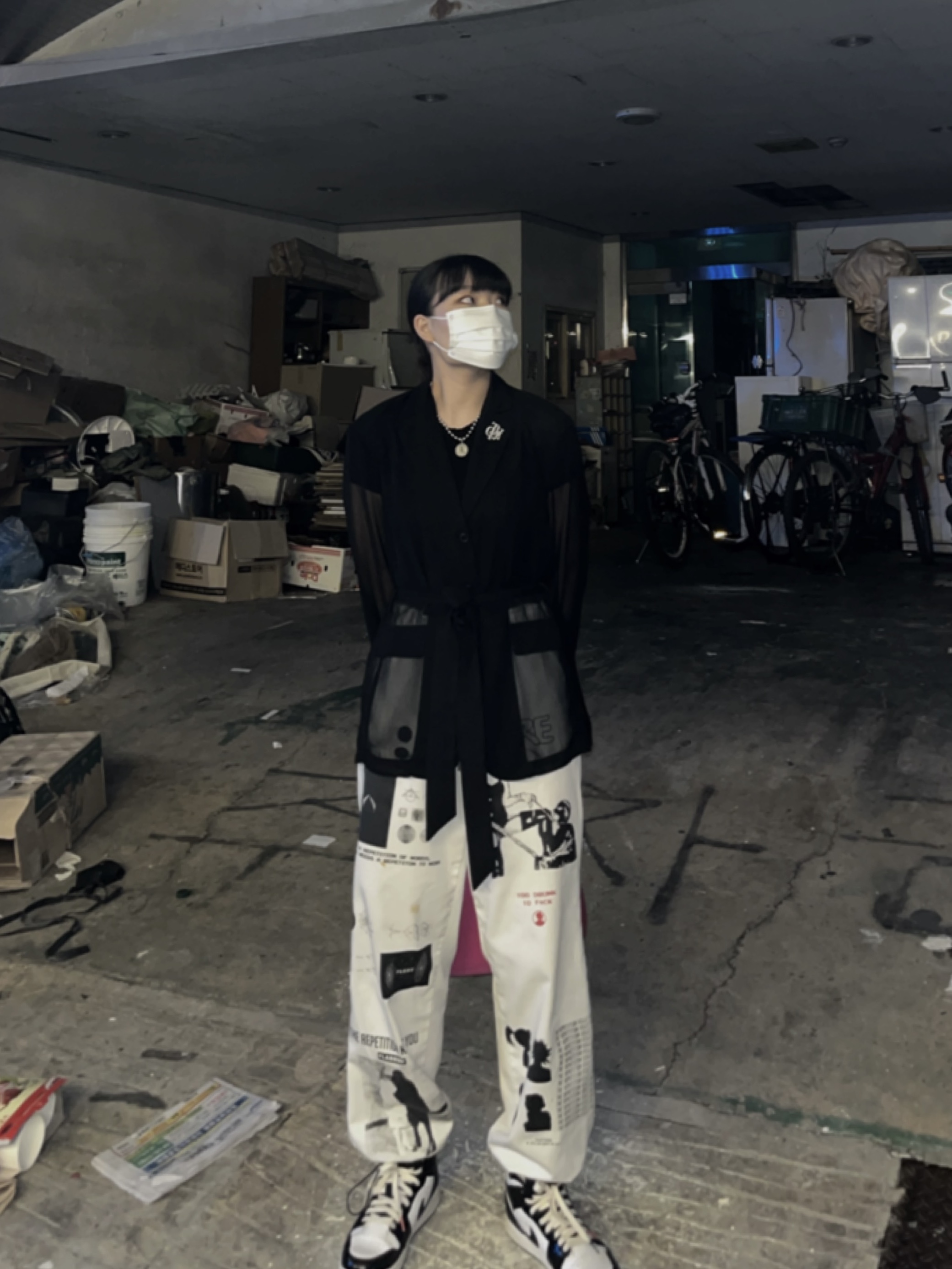 Jordan 1 Mid SE ASW Black 착용 스타일 - 3
