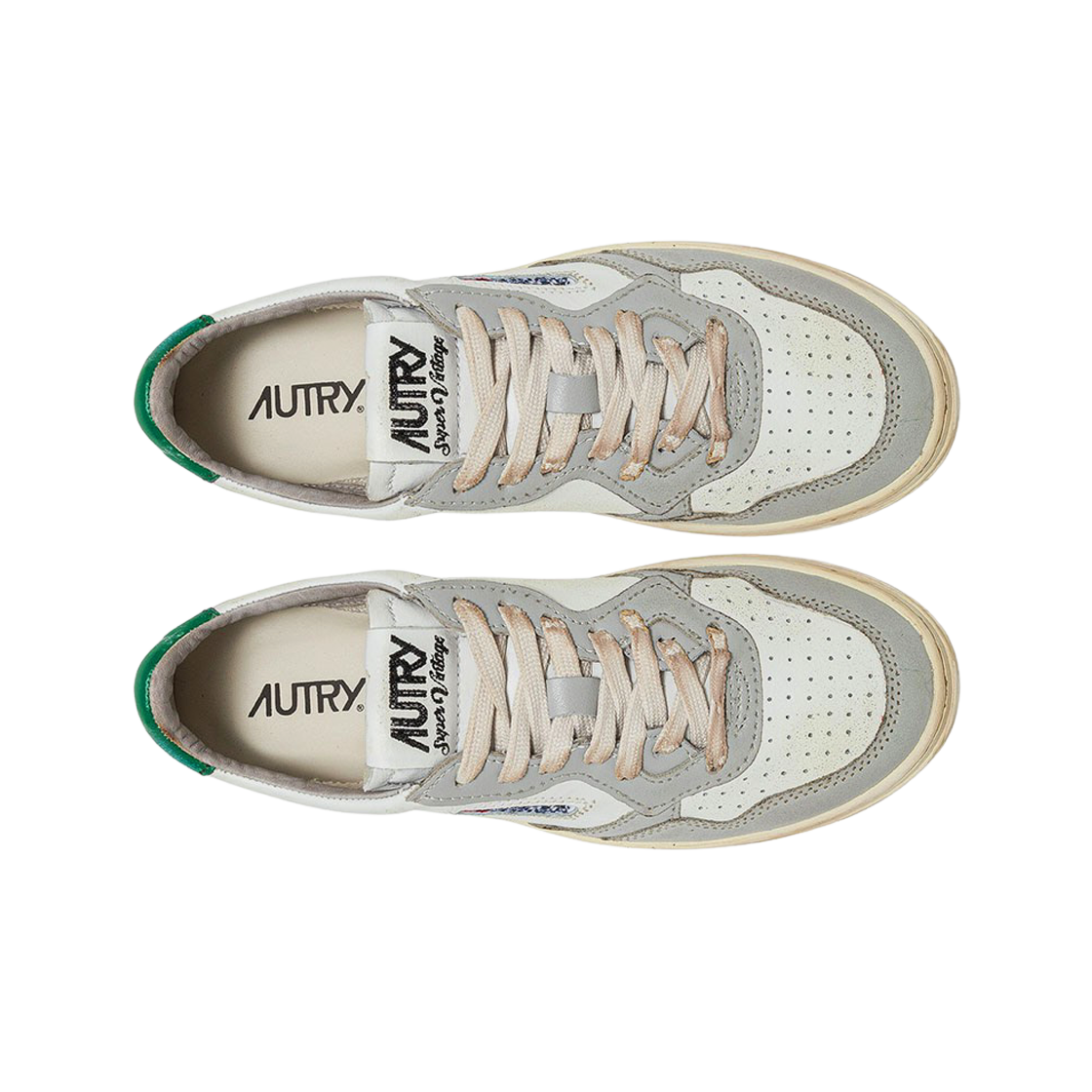 오트리 슈퍼 빈티지 메달리스트 로우 레더 스니커즈 그레이 그린(Autry Super Vintage Medalist Low Leather Sneakers Gray Green) - 2