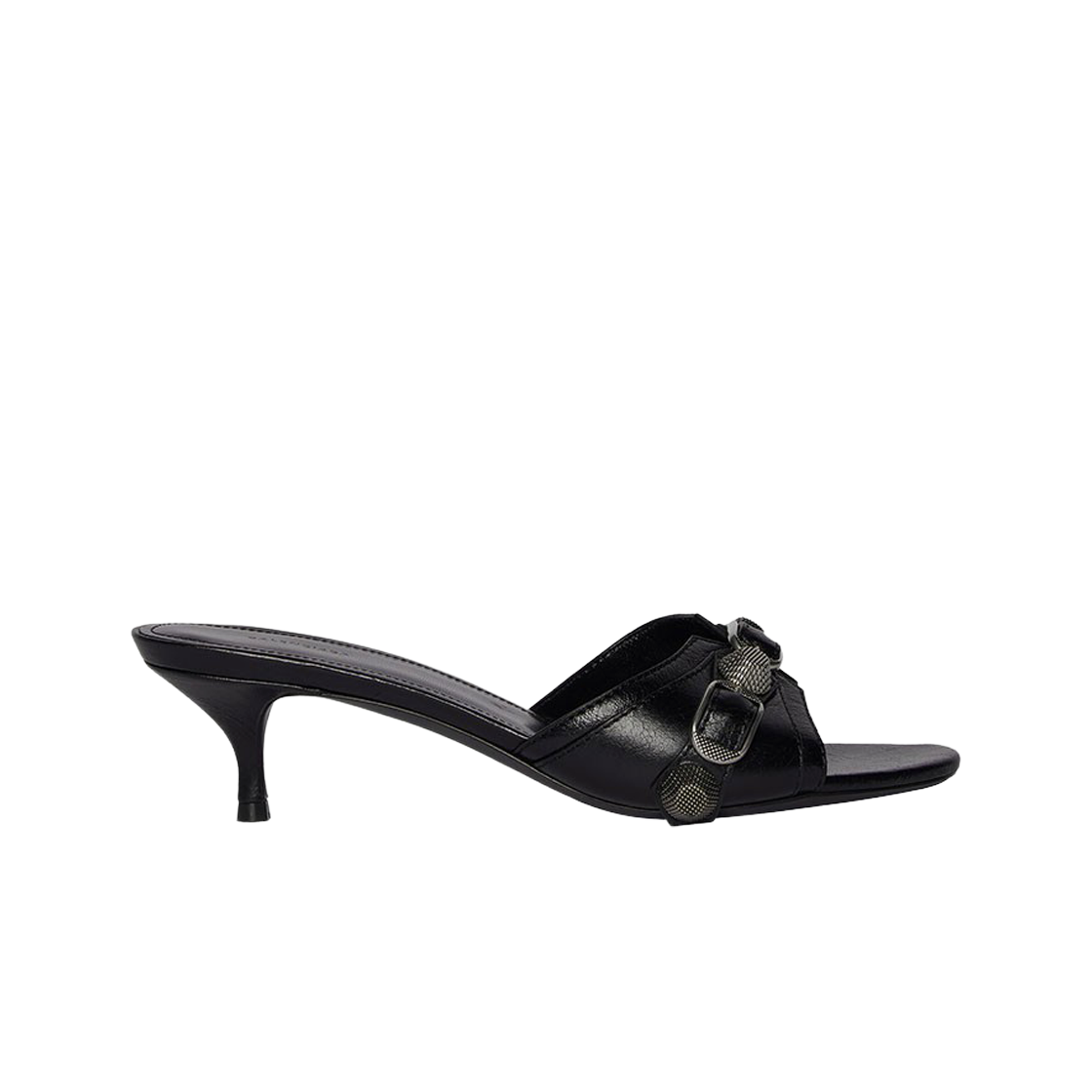 694350WAD4E1081 (W) Balenciaga Arena Lambskin Cagole 50mm Sandal Black - 대표 이미지 #1