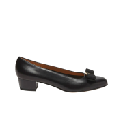 (W) Ferragamo Vara Bow Pump Shoe Black - D