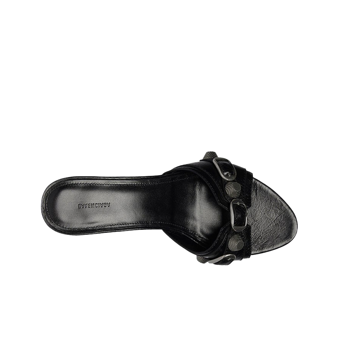 694350WAD4E1081 (W) Balenciaga Arena Lambskin Cagole 50mm Sandal Black - #2