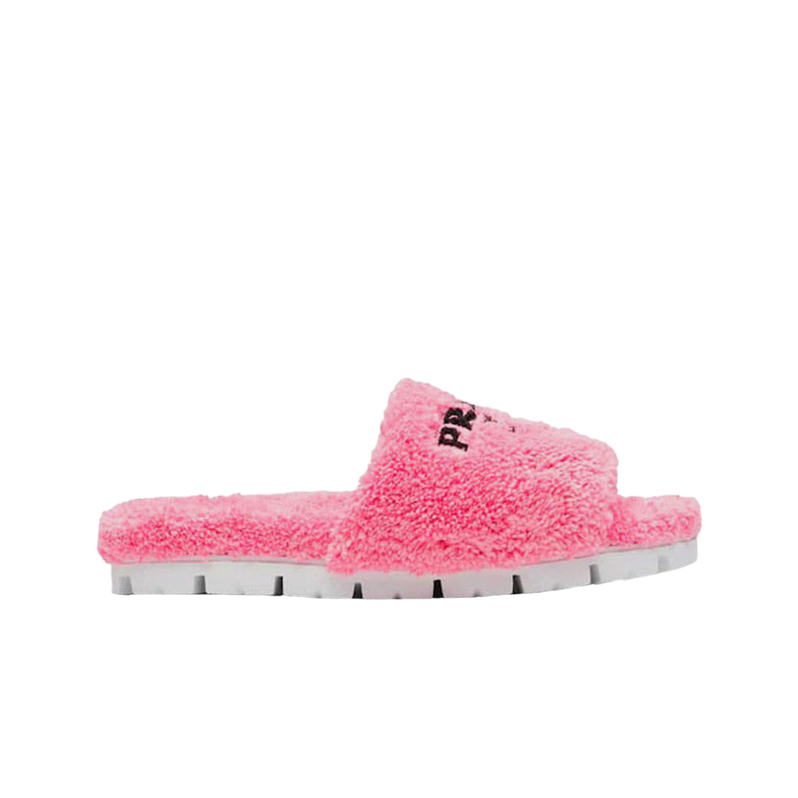 (W) 프라다 테리 클로스 슬라이드 페탈 핑크 블랙((W) Prada Terry Cloth Slide Petal Pink Black) - 1