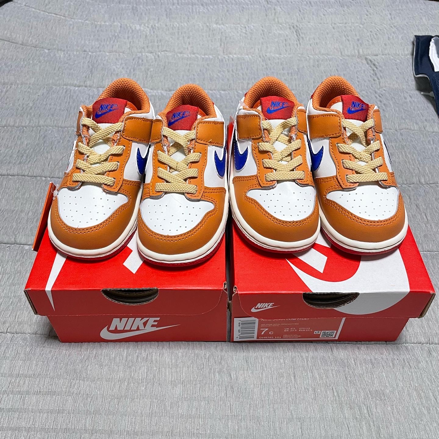 (TD) Nike Dunk Low Hot Curry and Game Royal, (TD) Jordan 4 Retro White and Black 착용 스타일 - 2