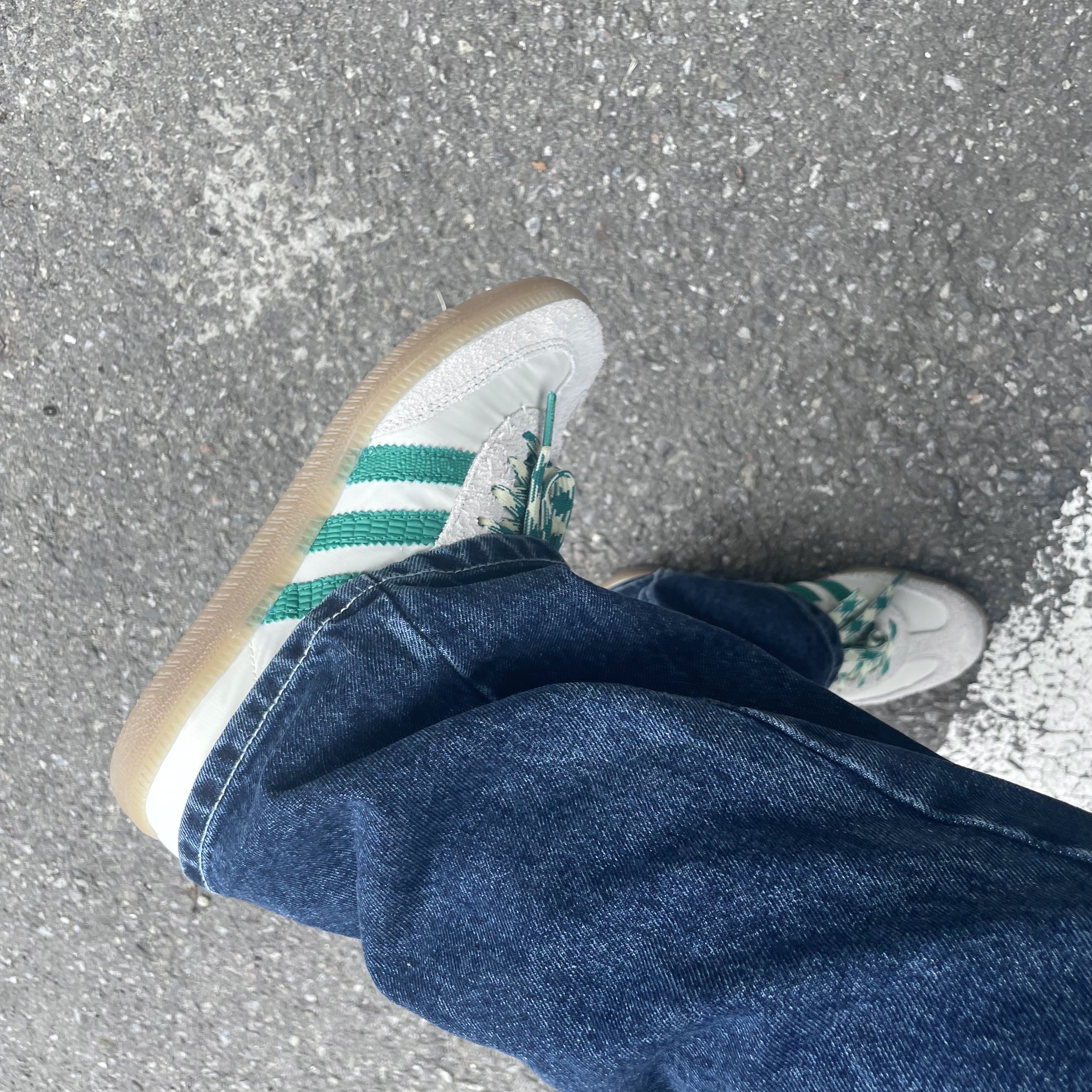 Adidas x Wales Bonner Samba Cream Green 착용 스타일