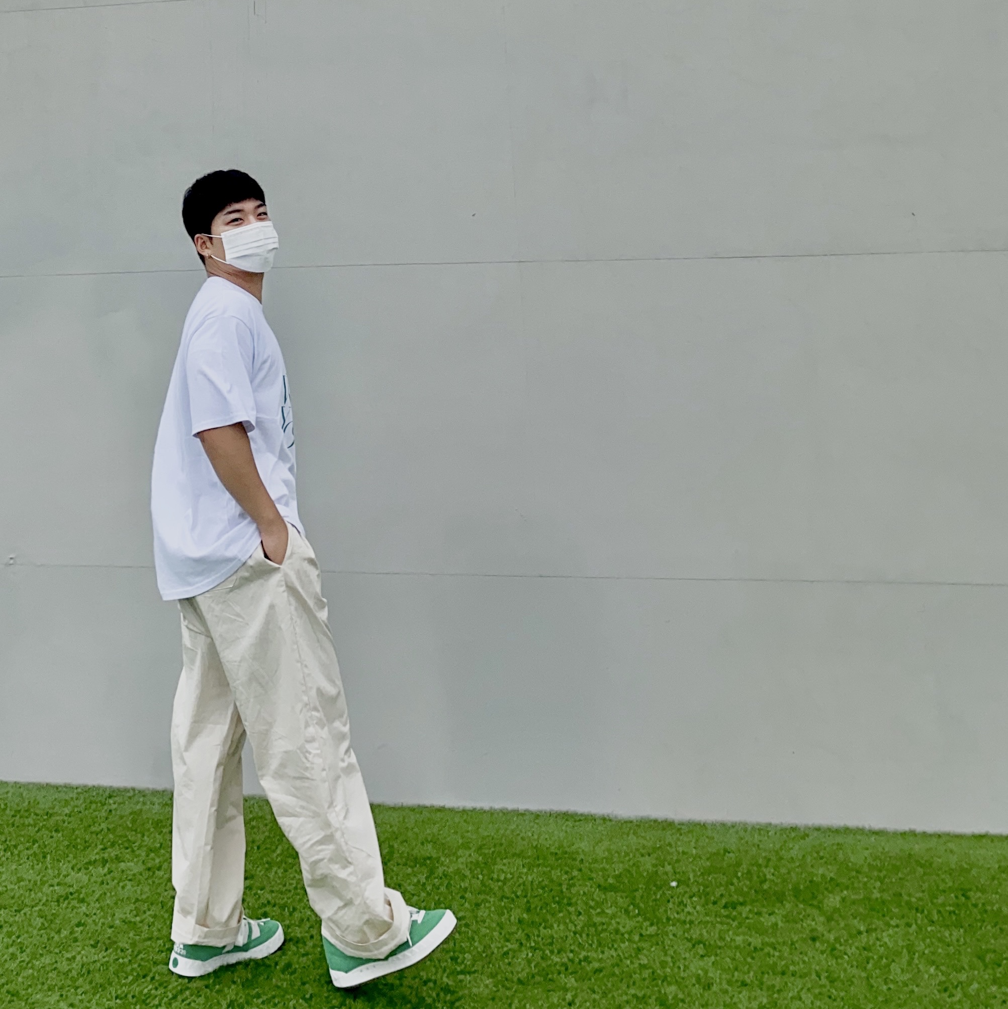 Adidas Adimatic Green 착용 스타일 - 2