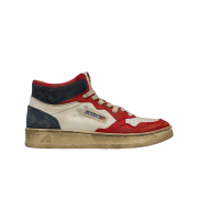 Autry Super Vintage Medalist Mid Leather Sneakers White Red Blue