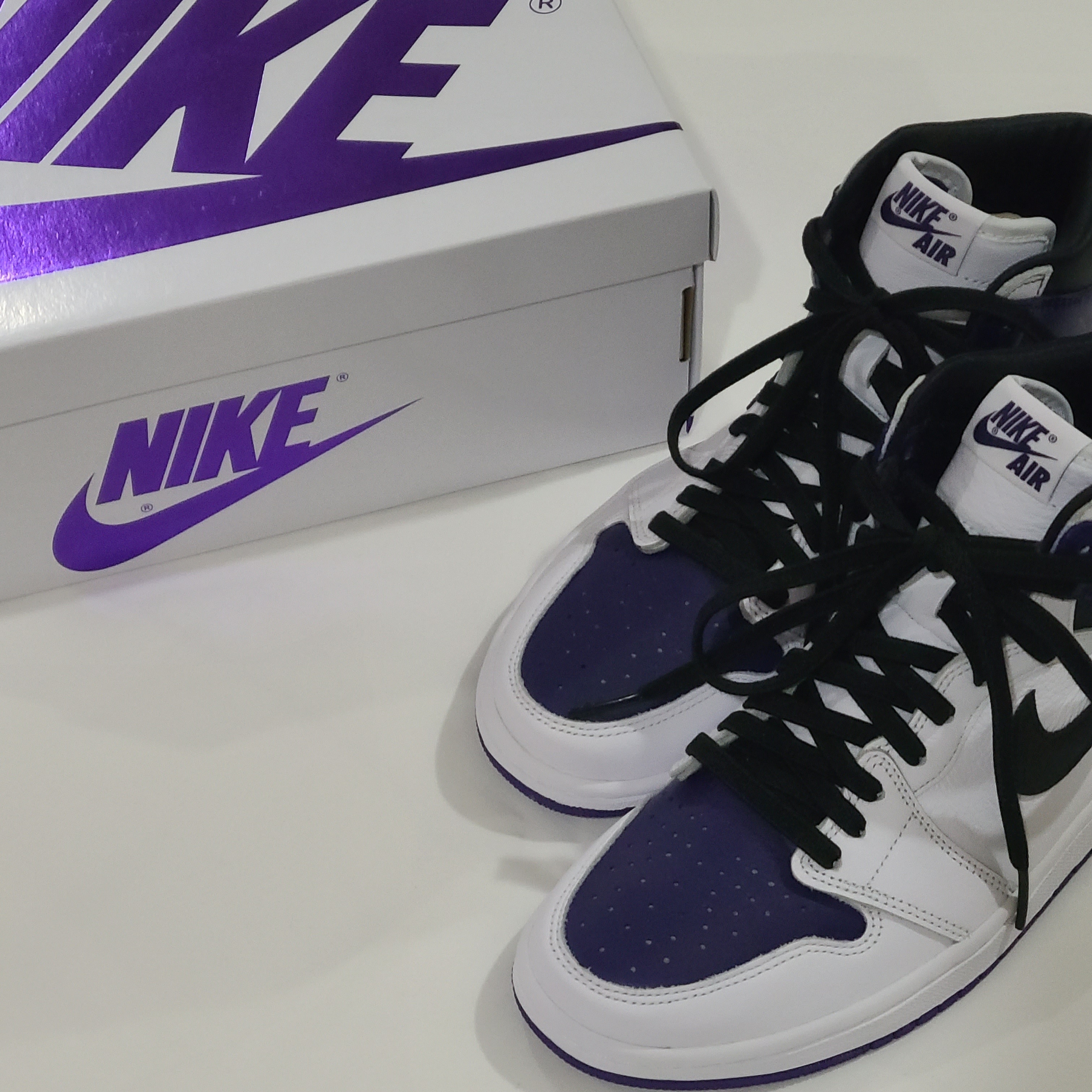 (W) Jordan 1 High OG Court Purple 착용 스타일 - 3