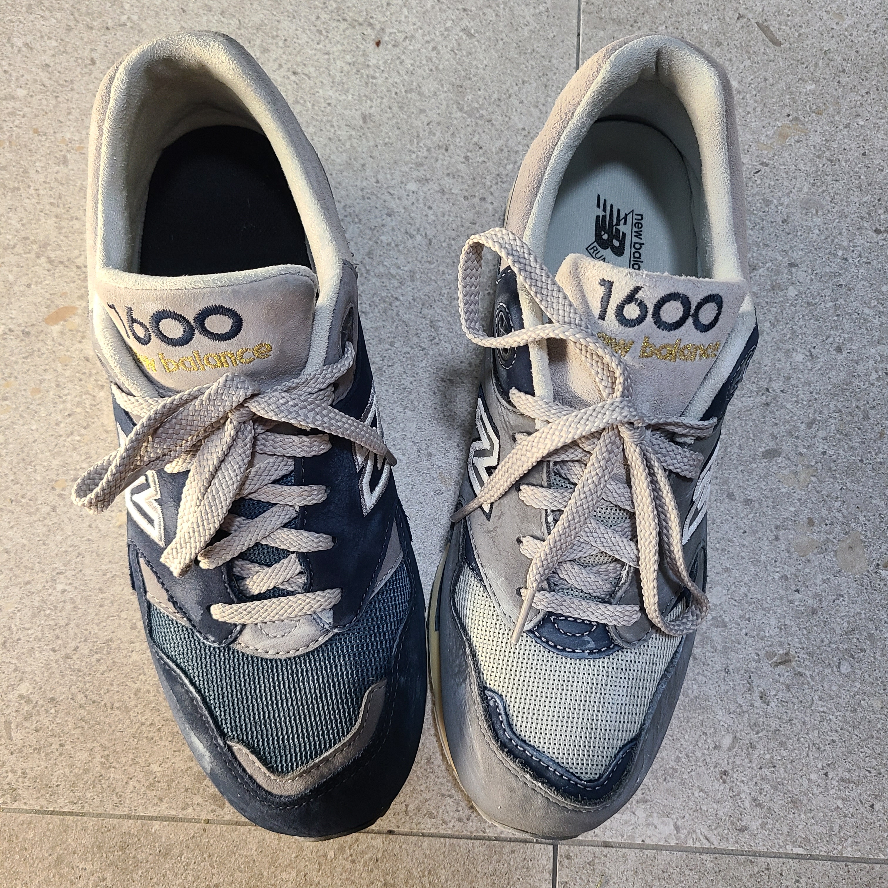 New Balance 1600 Premium Vintage Navy, New Balance 1600 Premium Vintage Grey 착용 스타일 - 3