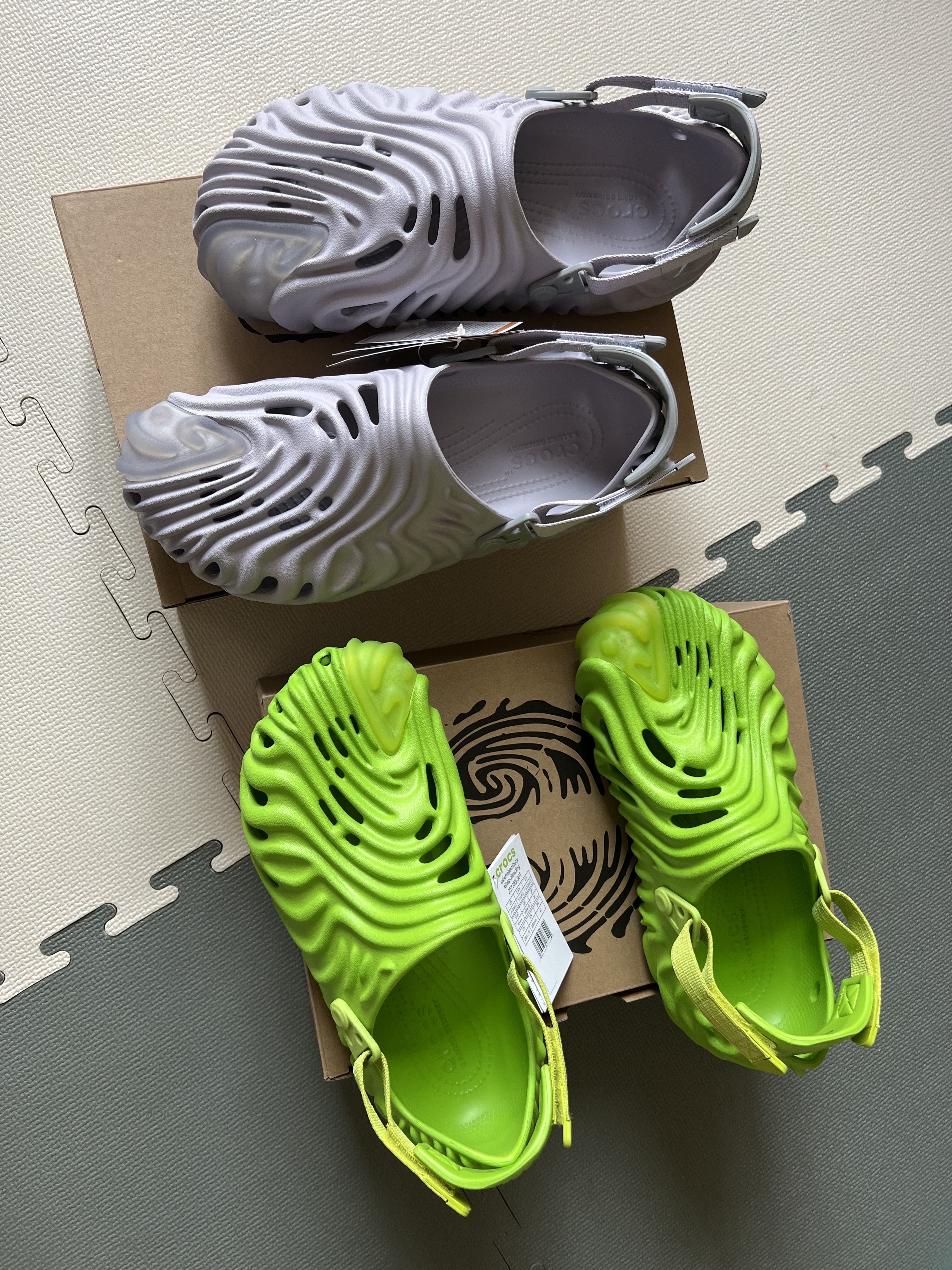 Crocs x Salehe Bembury Pollex Clog Crocodile, Crocs x Salehe Bembury Pollex Clog Urchin 착용 스타일