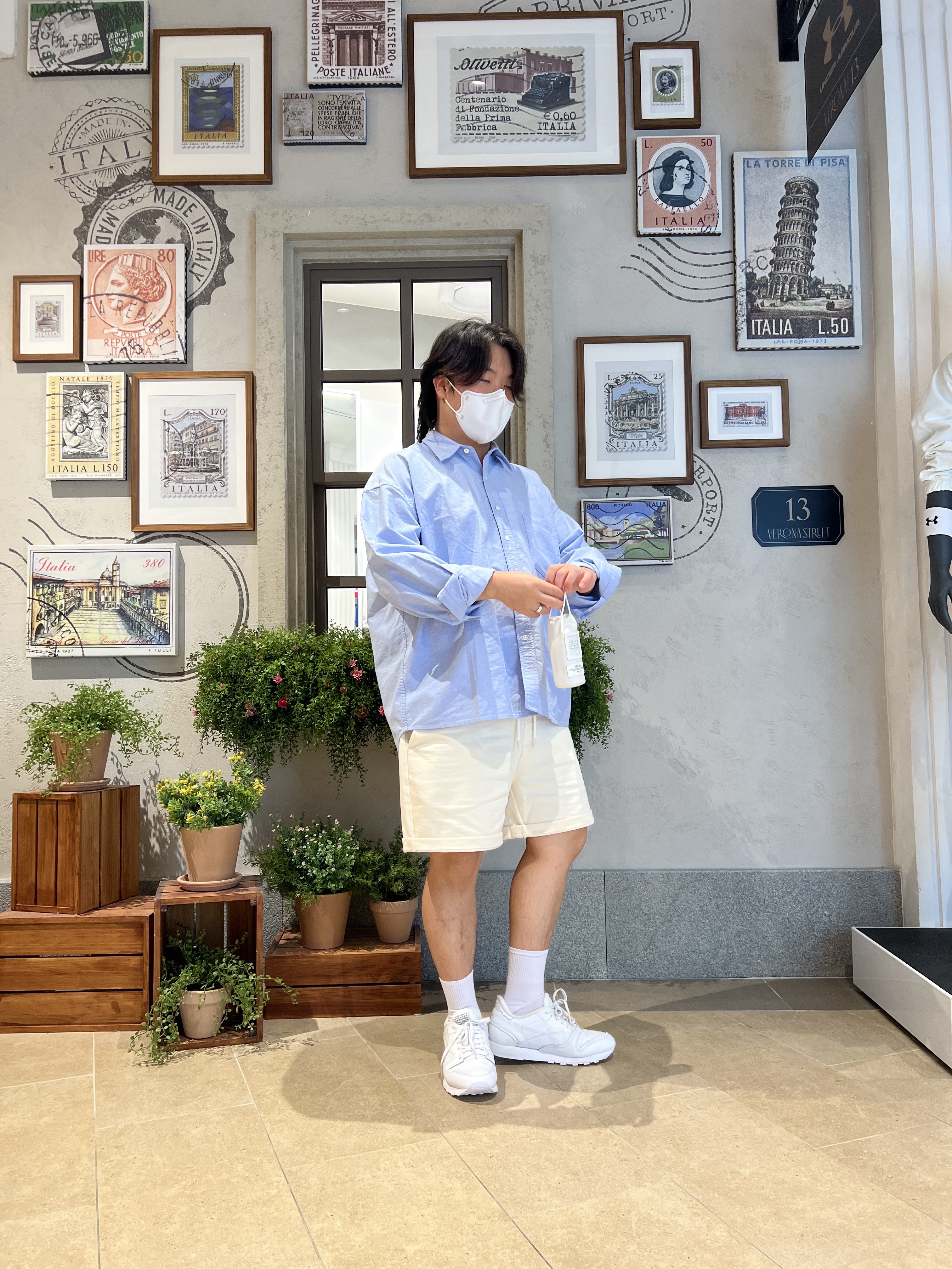 Reebok x Maison Margiela Classic Leather Memory of Shoes White 착용 스타일 - 2