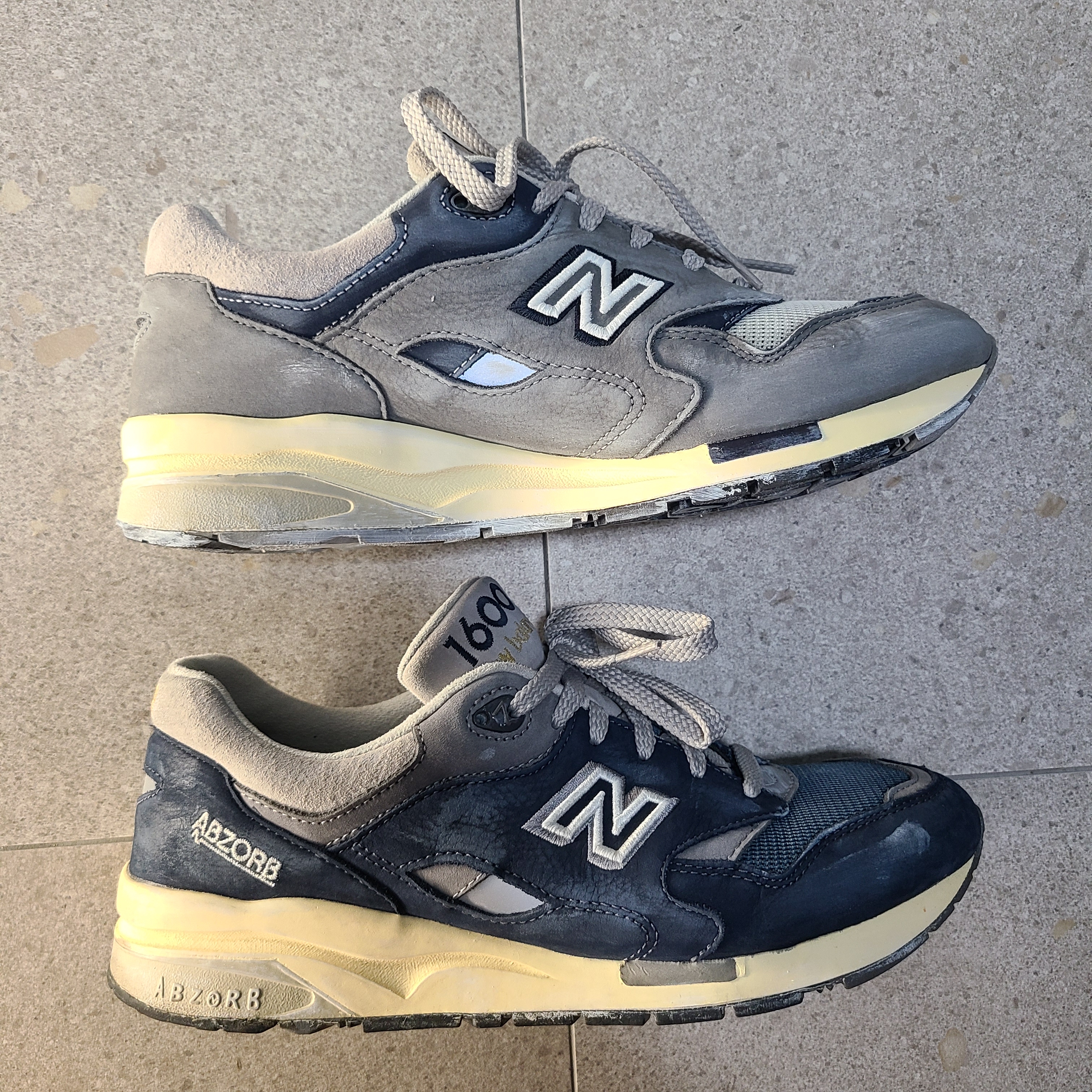 New Balance 1600 Premium Vintage Navy, New Balance 1600 Premium Vintage Grey 착용 스타일 - 2