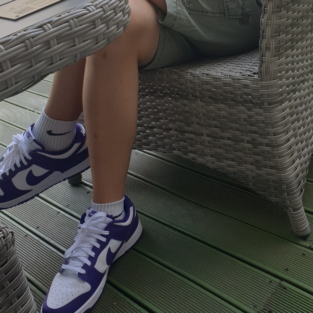 Nike Dunk Low Retro Championship Court Purple 착용 스타일