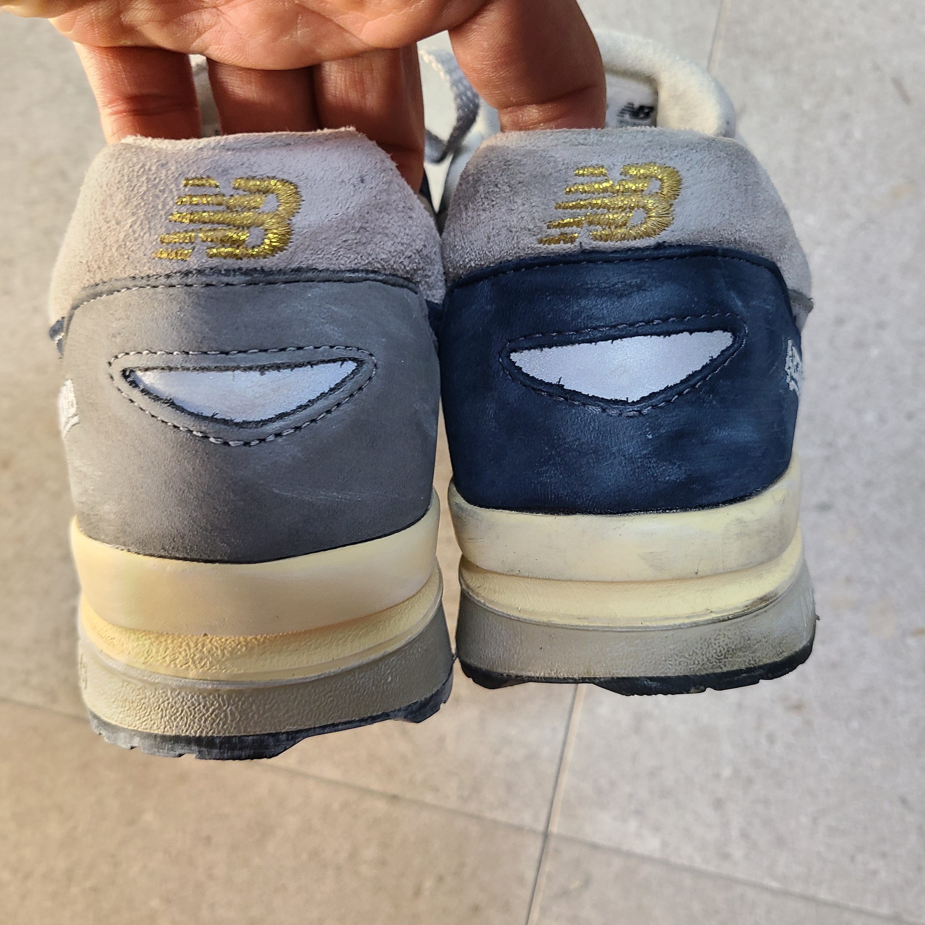 New Balance 1600 Premium Vintage Navy, New Balance 1600 Premium Vintage Grey 착용 스타일 - 4