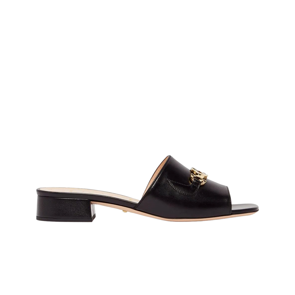 (W) 구찌 주미 레더 슬라이드 샌들 블랙((W) Gucci Zumi Leather Slide Sandal Black) - 1