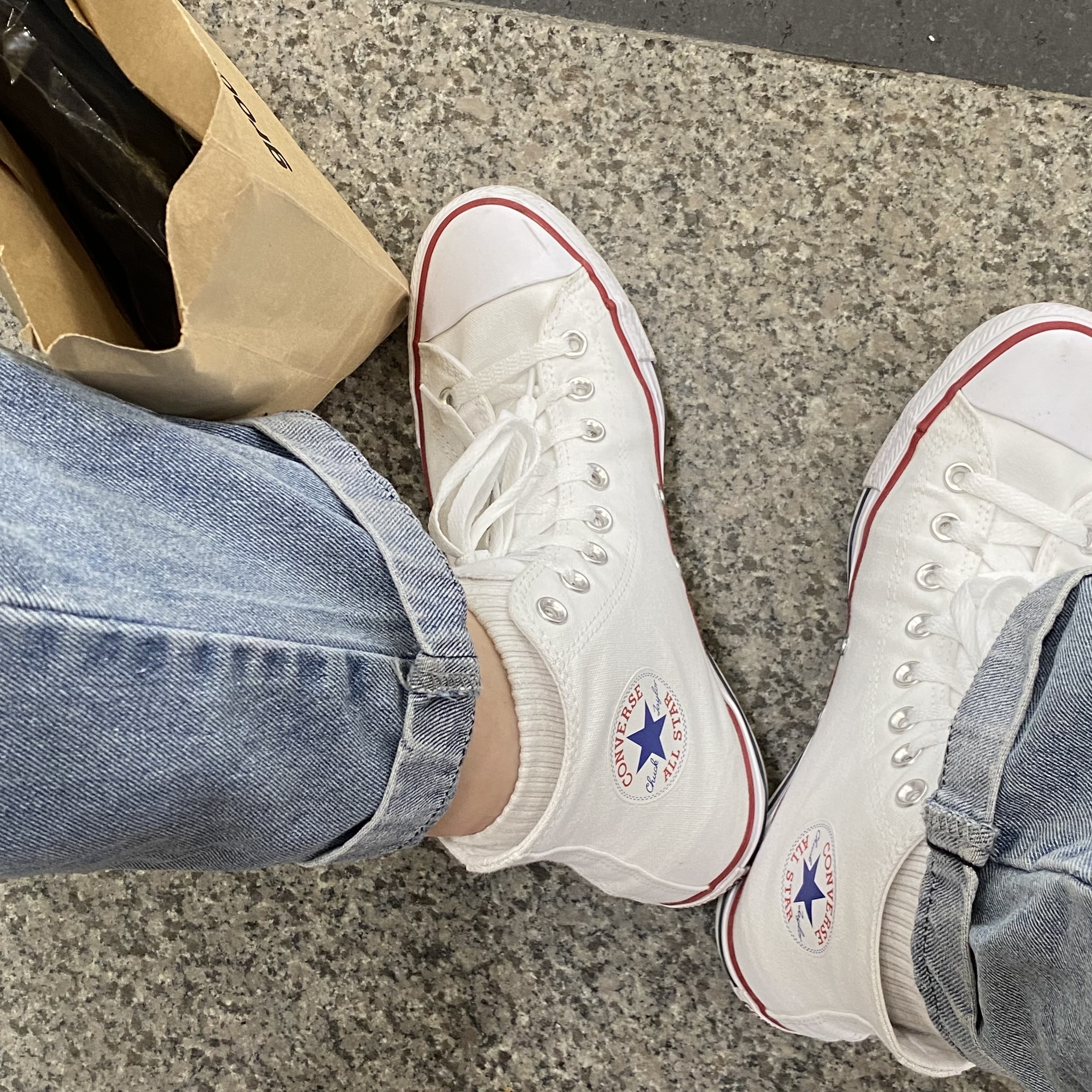 Converse Chuck Taylor All Star Hi Classic Optical White 착용 스타일