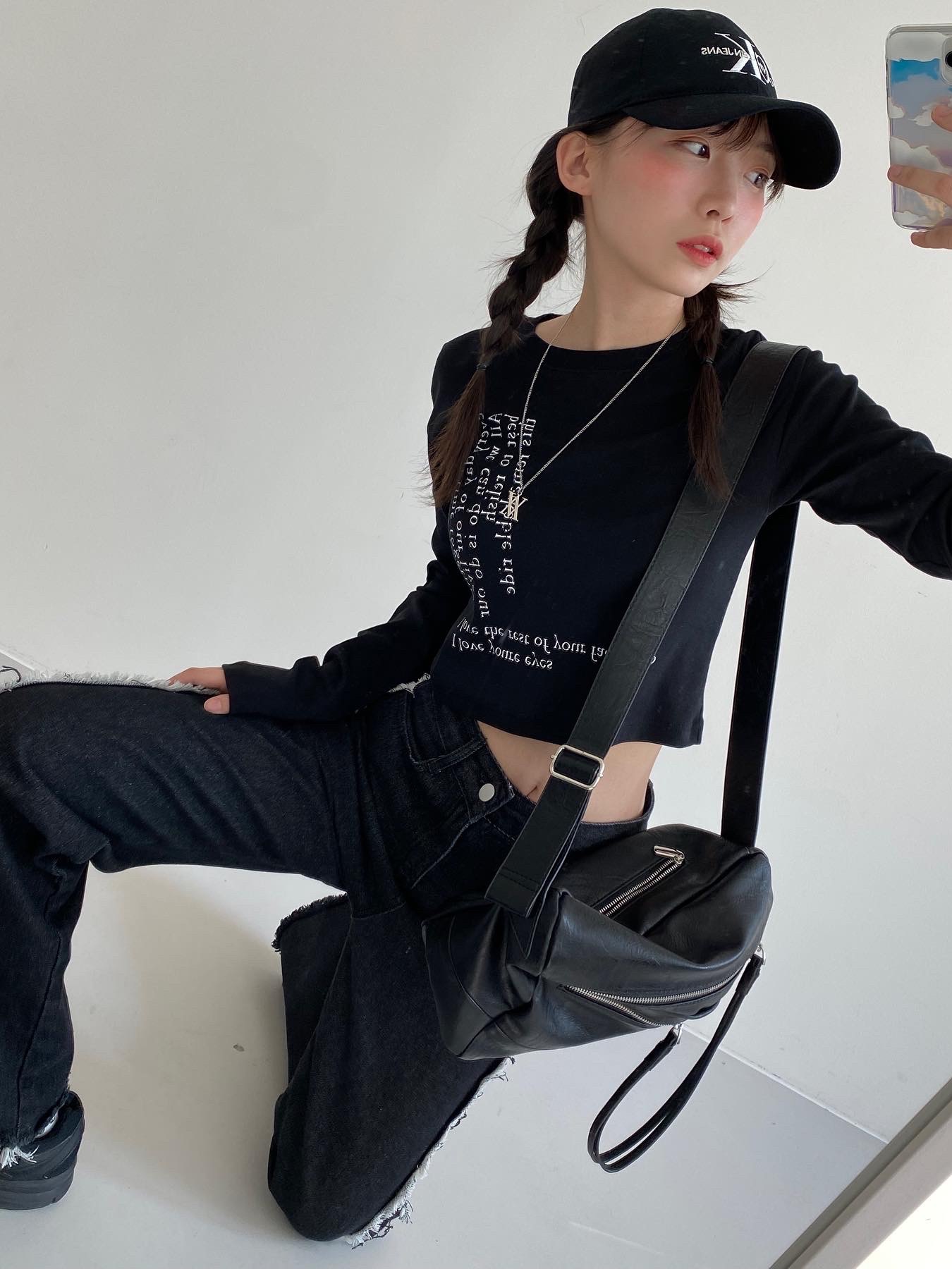 Asics Jog 100 2 Black 착용 스타일 - 2