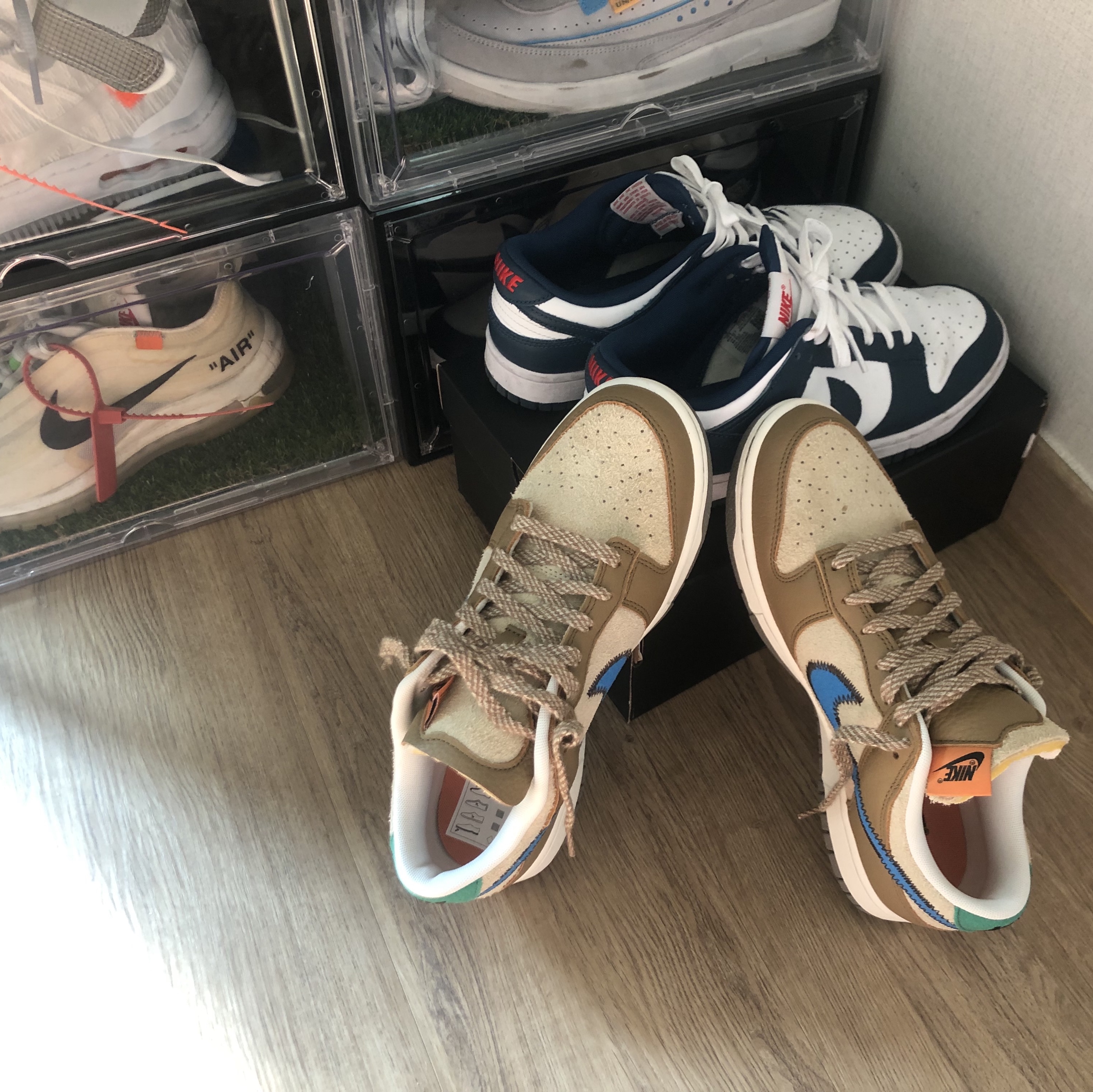 Nike x Size? Dunk Low Dark Driftwood Photo Blue 착용 스타일 - 1