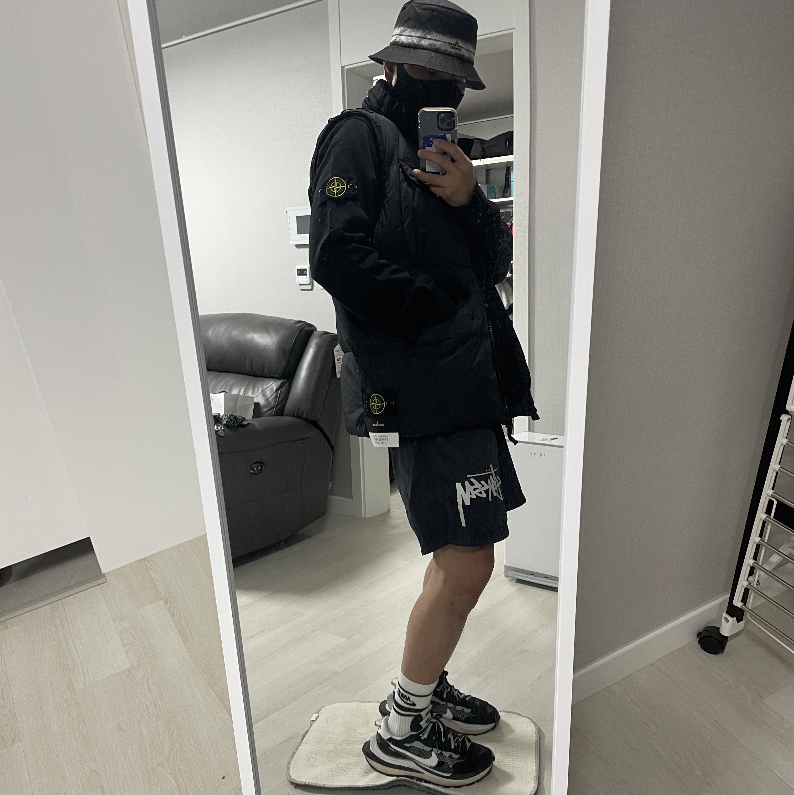 Nike x Sacai VaporWaffle Black White, AMI de Coeur T-Shirt White 착용 스타일 - 2