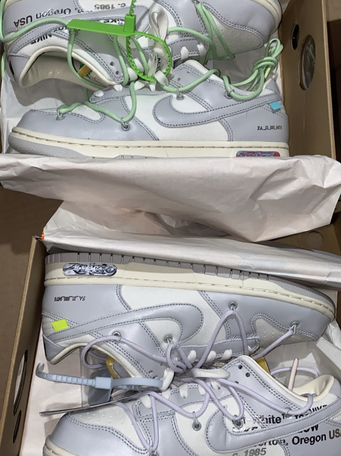 Nike x Off-White Dunk Low The 50 - Lot 49, Nike x Off-White Dunk Low The 50 - Lot 7 착용 스타일