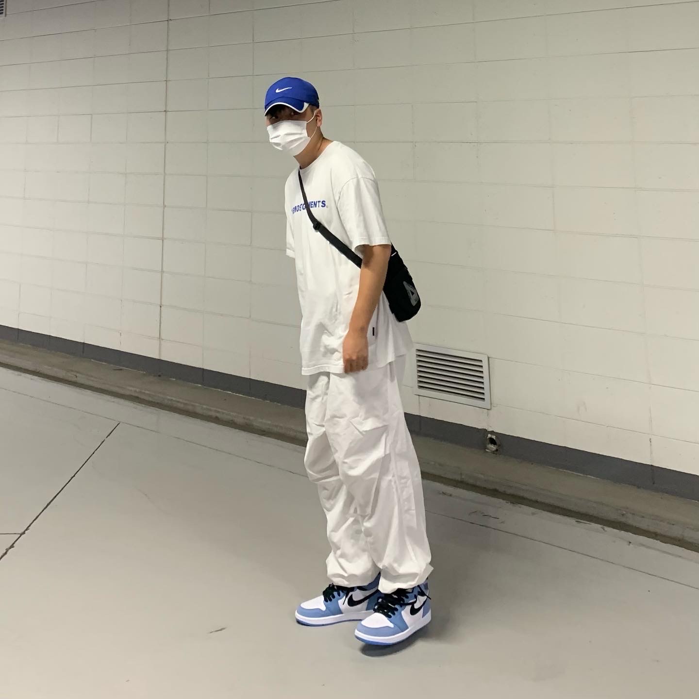Jordan 1 Retro High OG University Blue, Palace Cordura Double Diamond Shot Bag Black - 21FW 착용 스타일 - 1