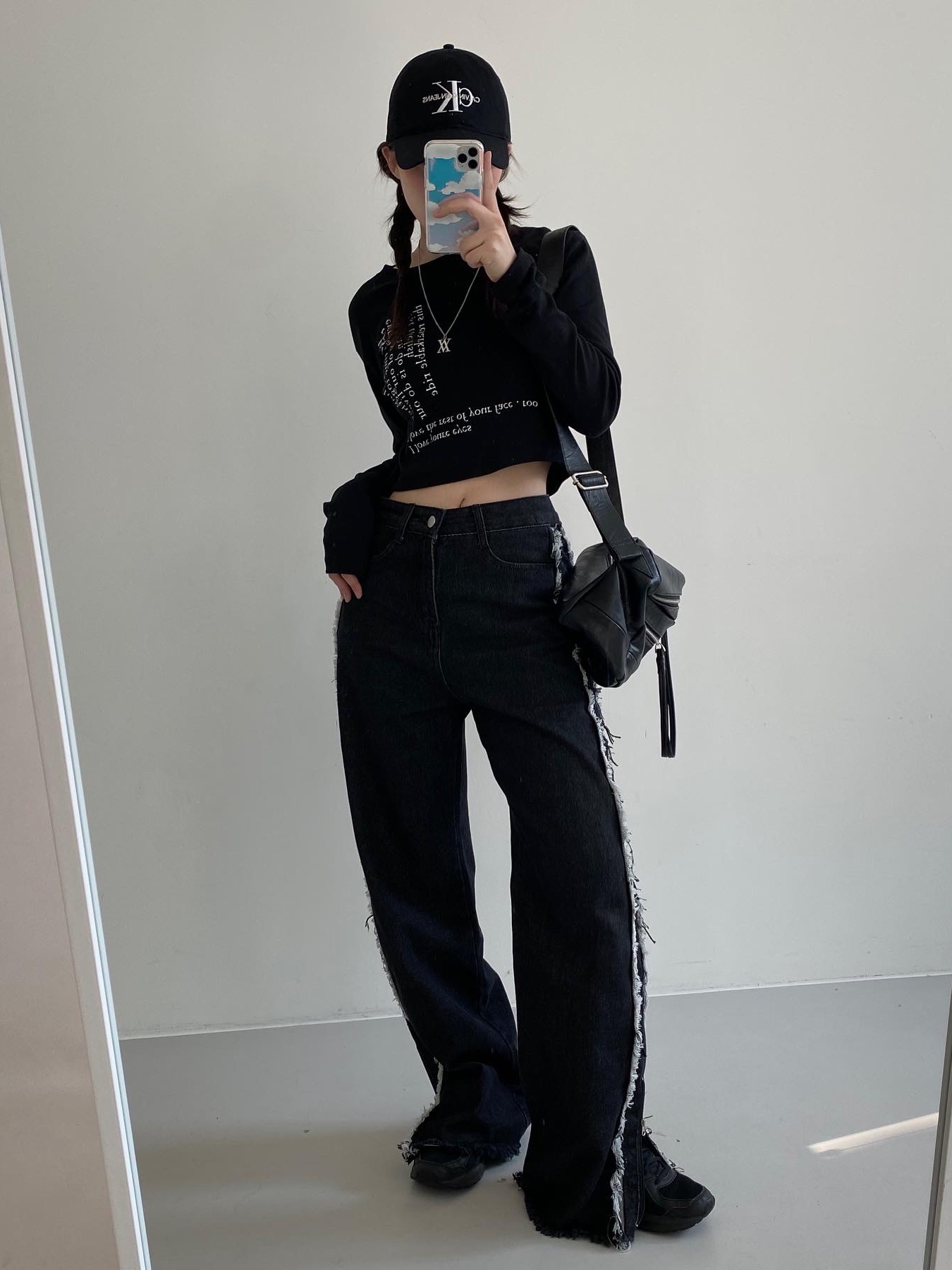 Asics Jog 100 2 Black 착용 스타일 - 1