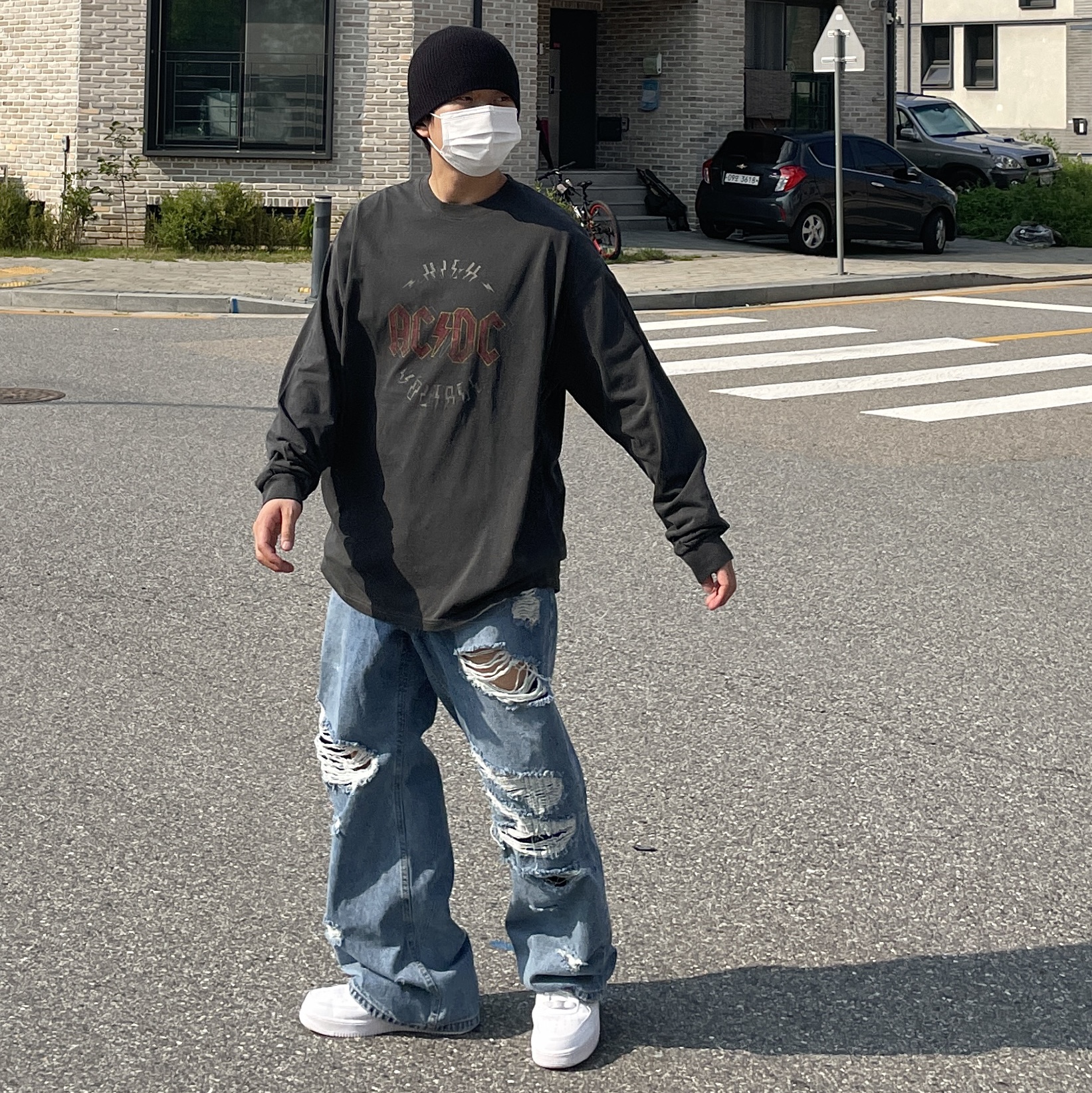 Nike Air Force 1 '07 Low White 착용 스타일 - 1