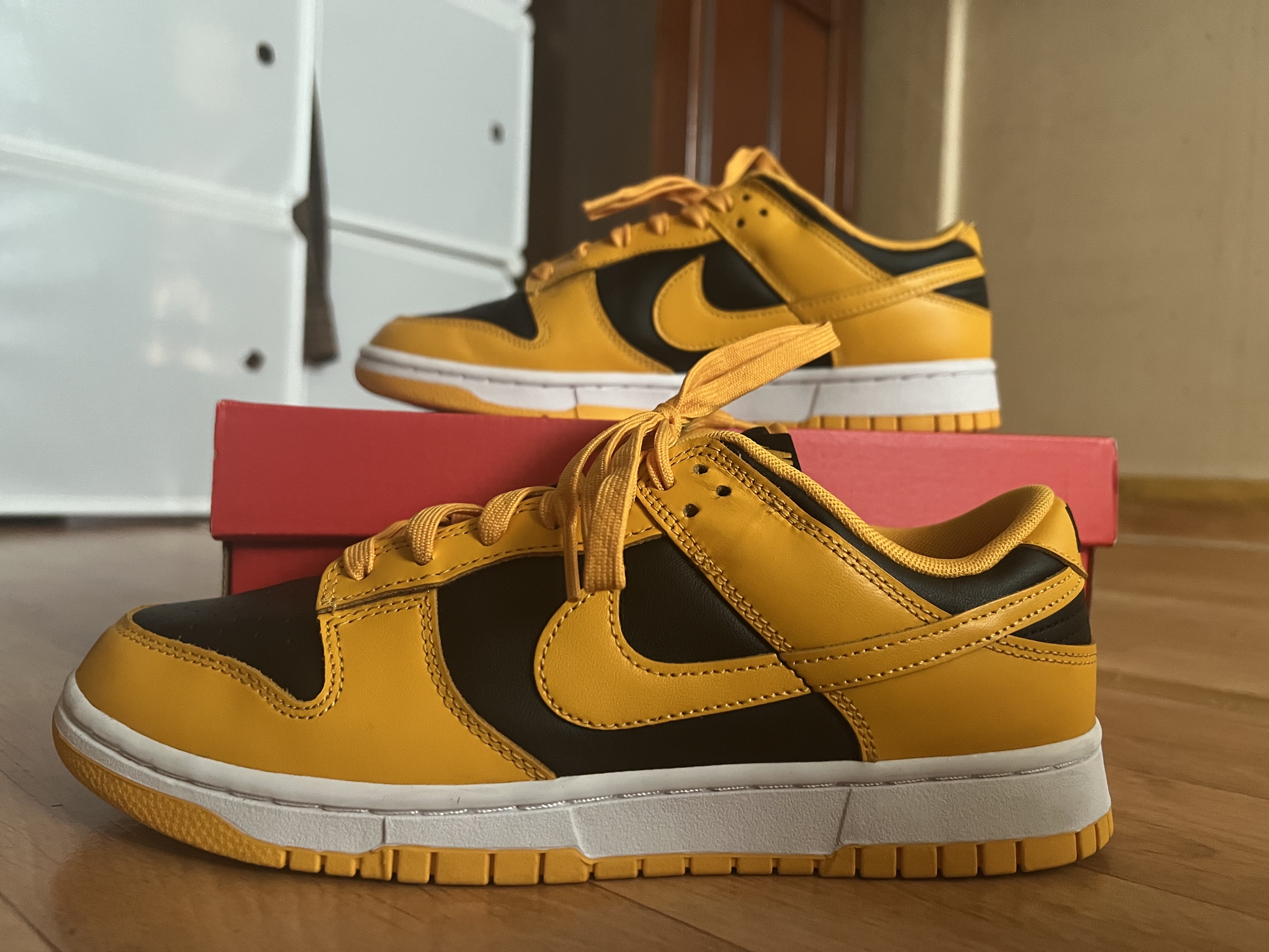 Nike Dunk Low Retro Championship Goldenrod 착용 스타일