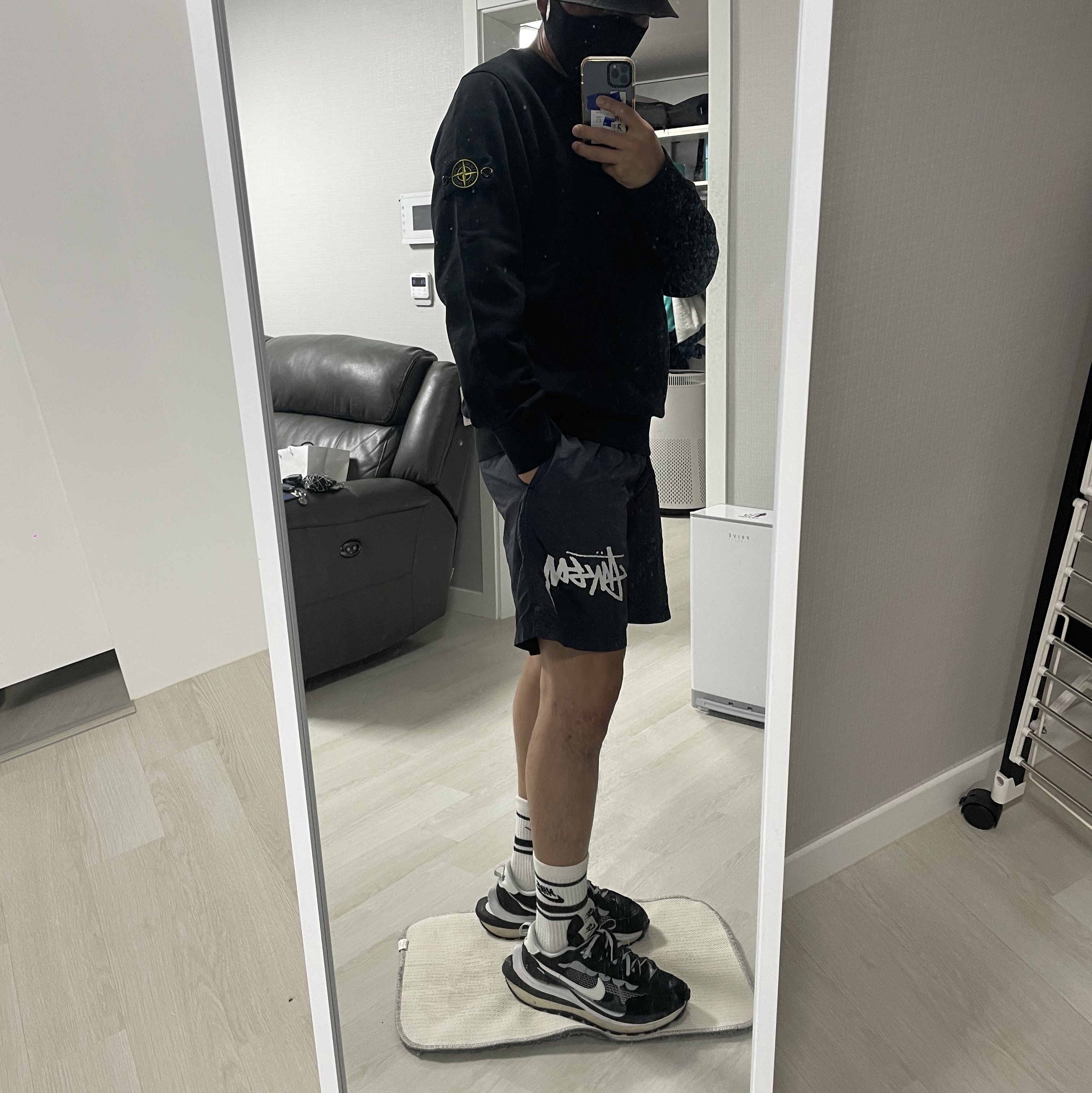 Nike x Sacai VaporWaffle Black White, AMI de Coeur T-Shirt White 착용 스타일 - 3