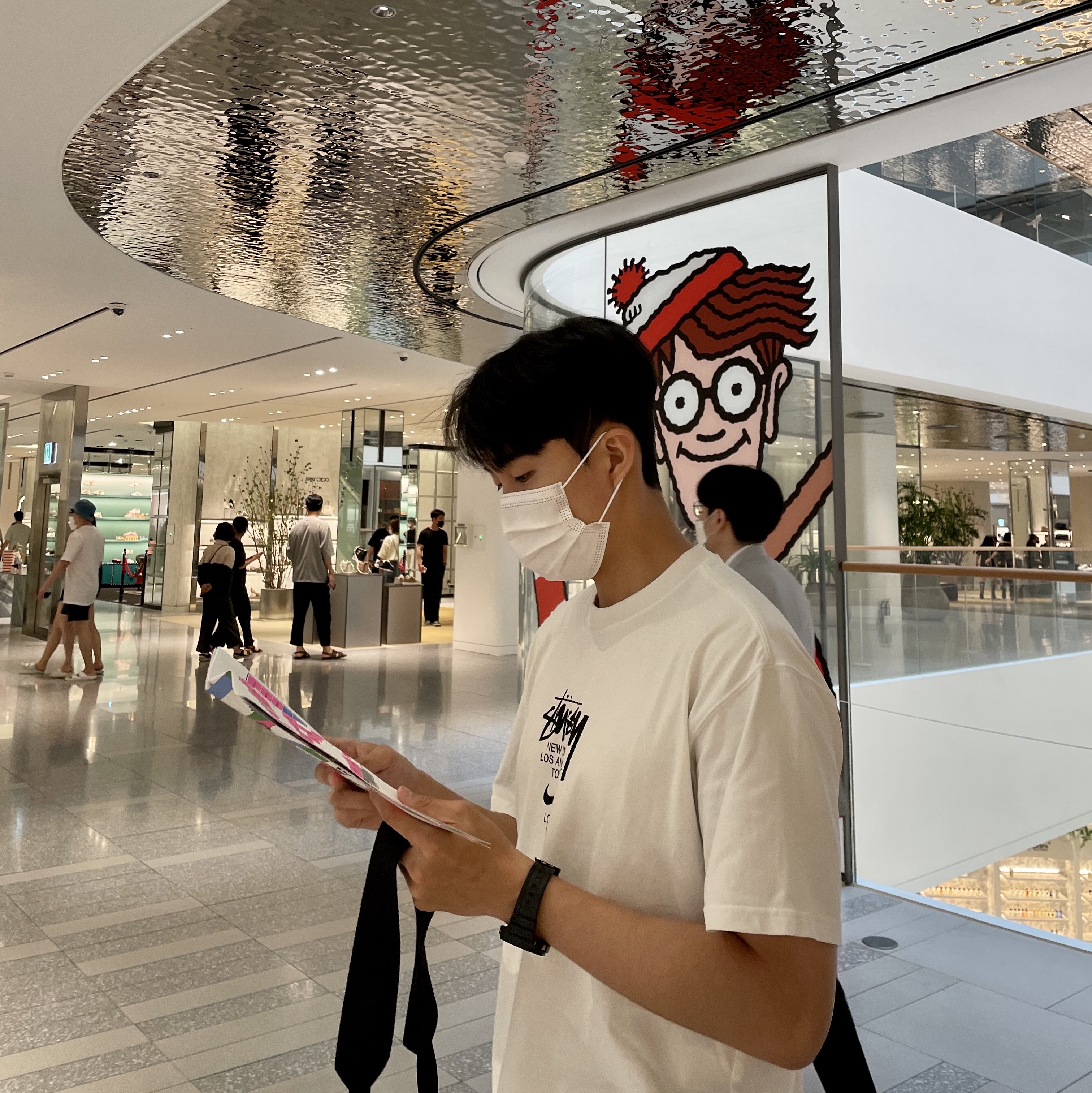 Nike x Stussy WT T-Shirt White - US/EU, Casio G-Shock GA-2100-1A 착용 스타일