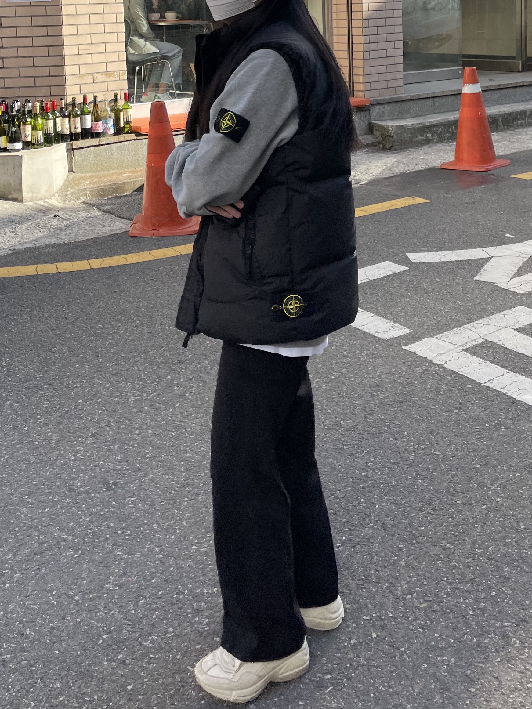 Stone Island 63051 Crewneck Sweatshirt Melange Grey - 22SS, Stone Island 63020 Crewneck Sweatshirt Melange Grey - 21FW 착용 스타일