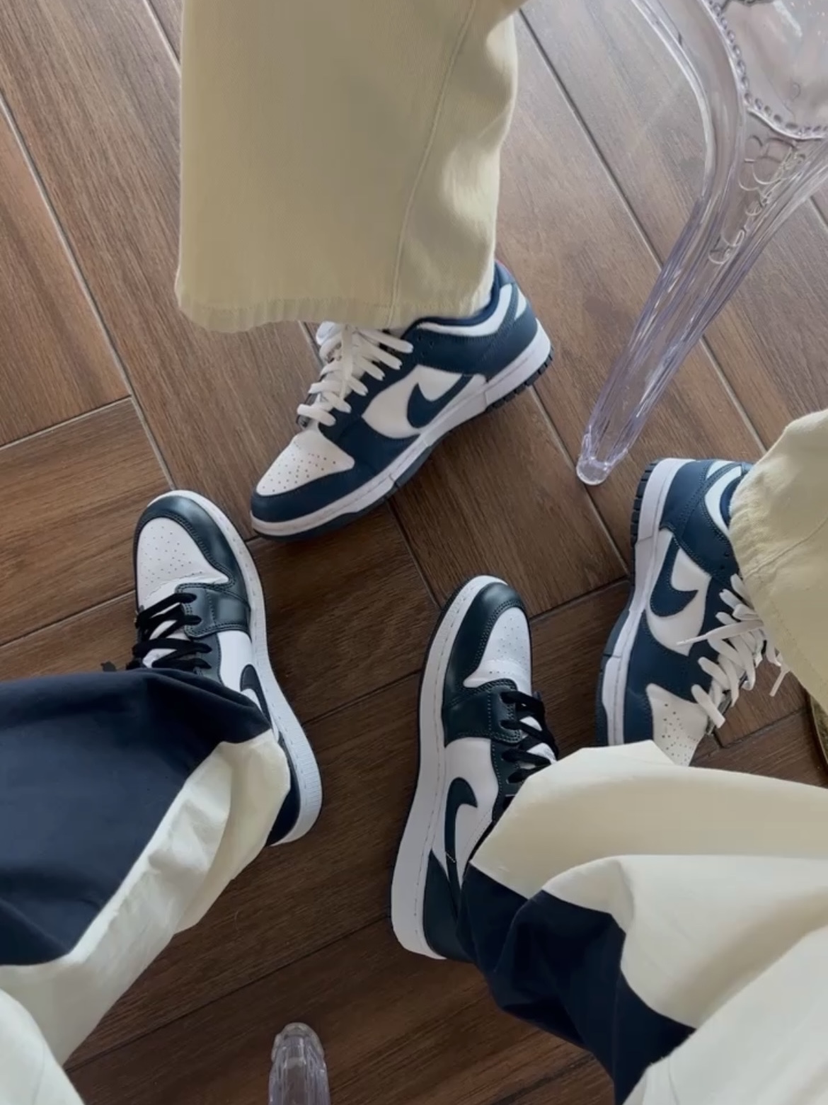 Nike Dunk Low Retro Valerian Blue, Jordan 1 Mid Dark Teal 착용 스타일