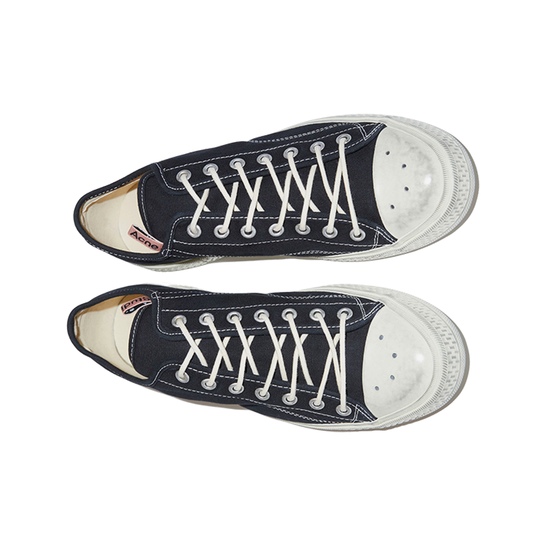 (W) 아크네 스튜디오 발로우 텀블드 로우탑 스니커즈 블랙 오프 화이트((W) Acne Studios Ballow Tumbled Low Top Sneakers Pale Black Off White) - 2