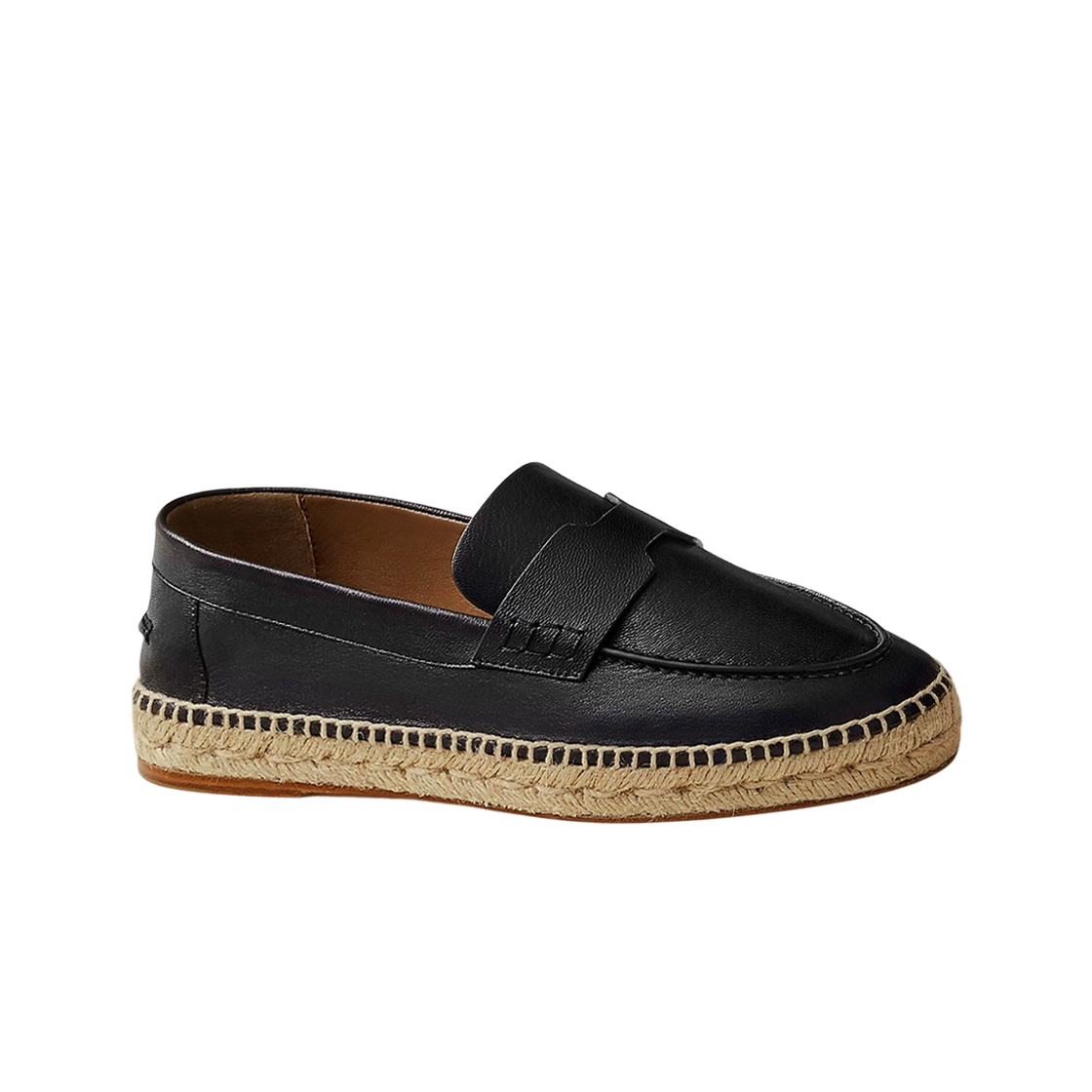 (W) 에르메스 트립 에스파드리유 고트스킨 & 누아((W) Hermes Trip Espadrille Goatskin & Noir) - 1