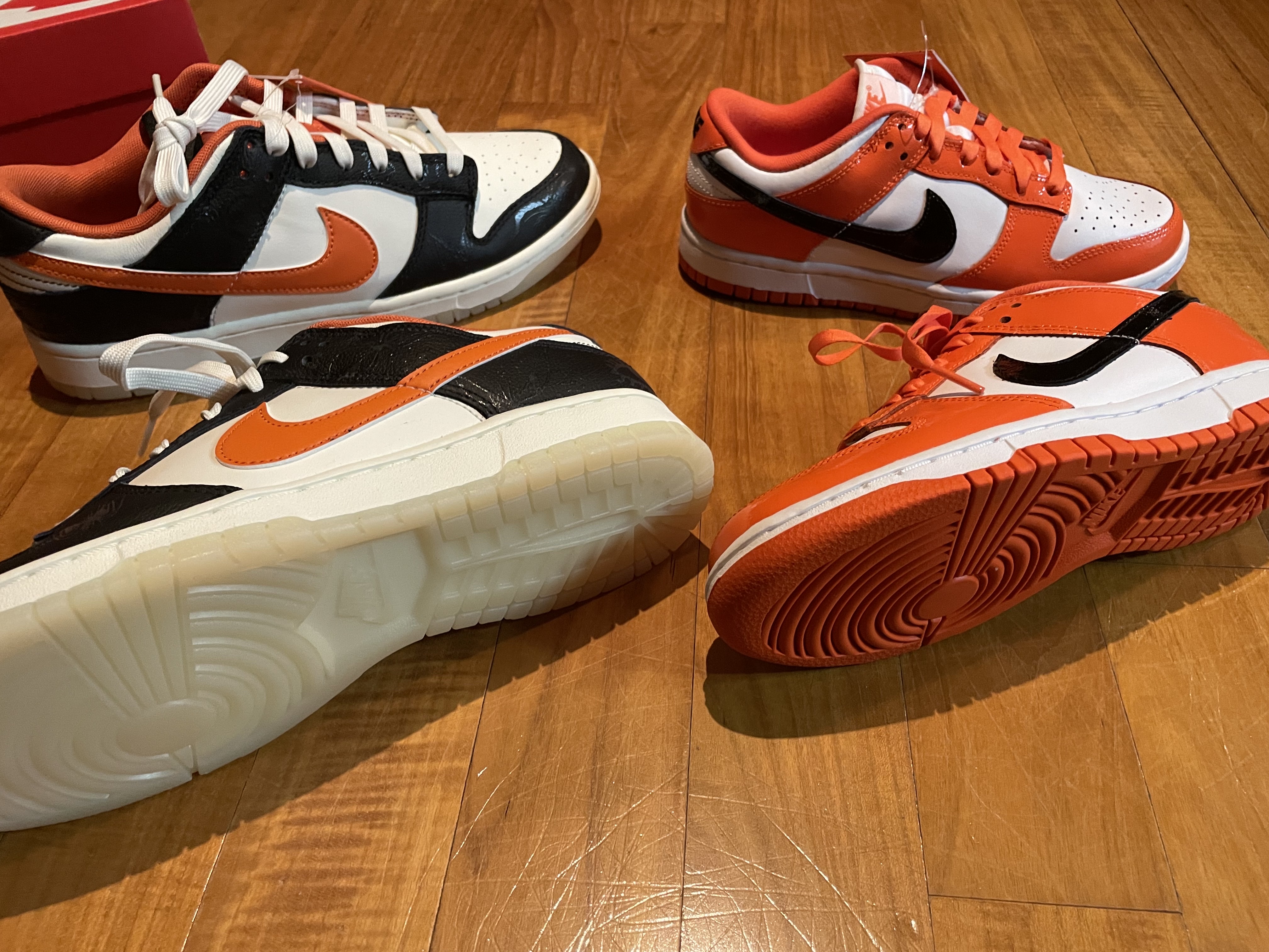 Nike Dunk Low Retro PRM Halloween, (W) Nike Dunk Low Essential Brilliant Orange 착용 스타일 - 4