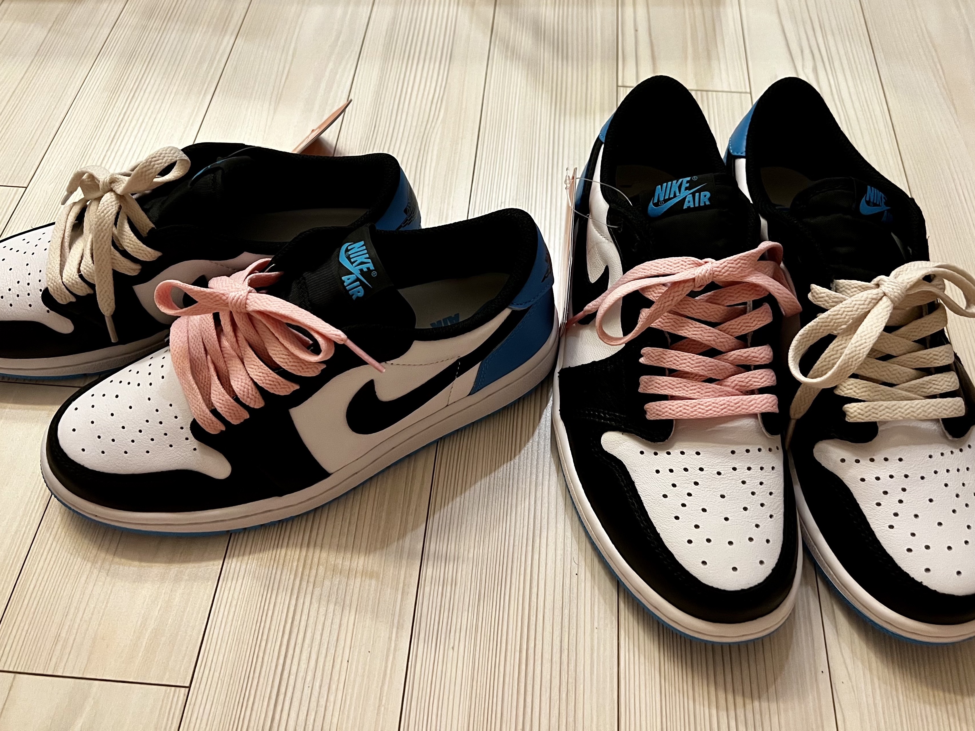 (W) Jordan 1 Retro Low OG Black and Dark Powder Blue, Jordan 1 Retro Low OG Black and Dark Powder Blue 착용 스타일