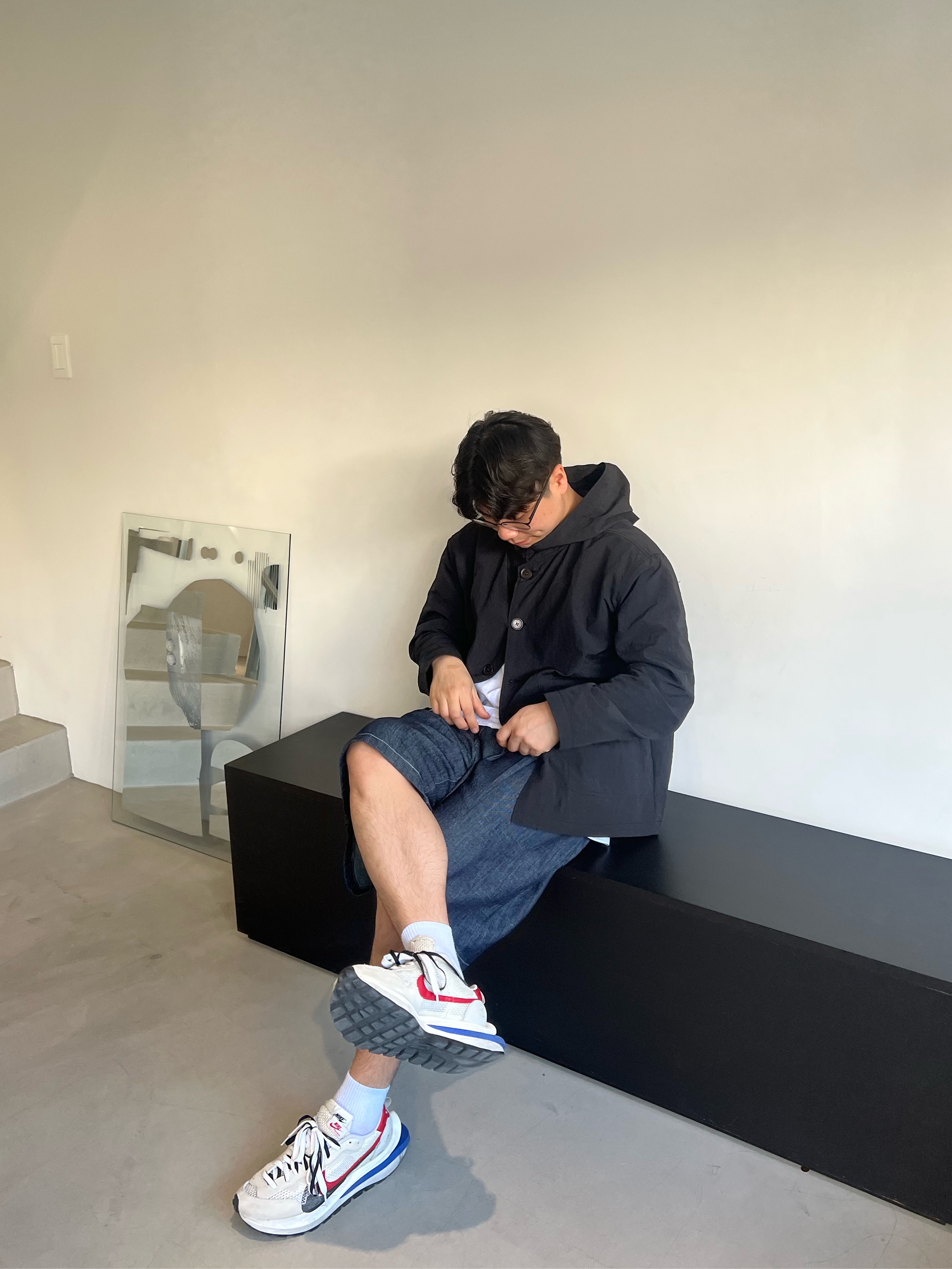 Nike x Sacai VaporWaffle Royal Fuchsia 착용 스타일