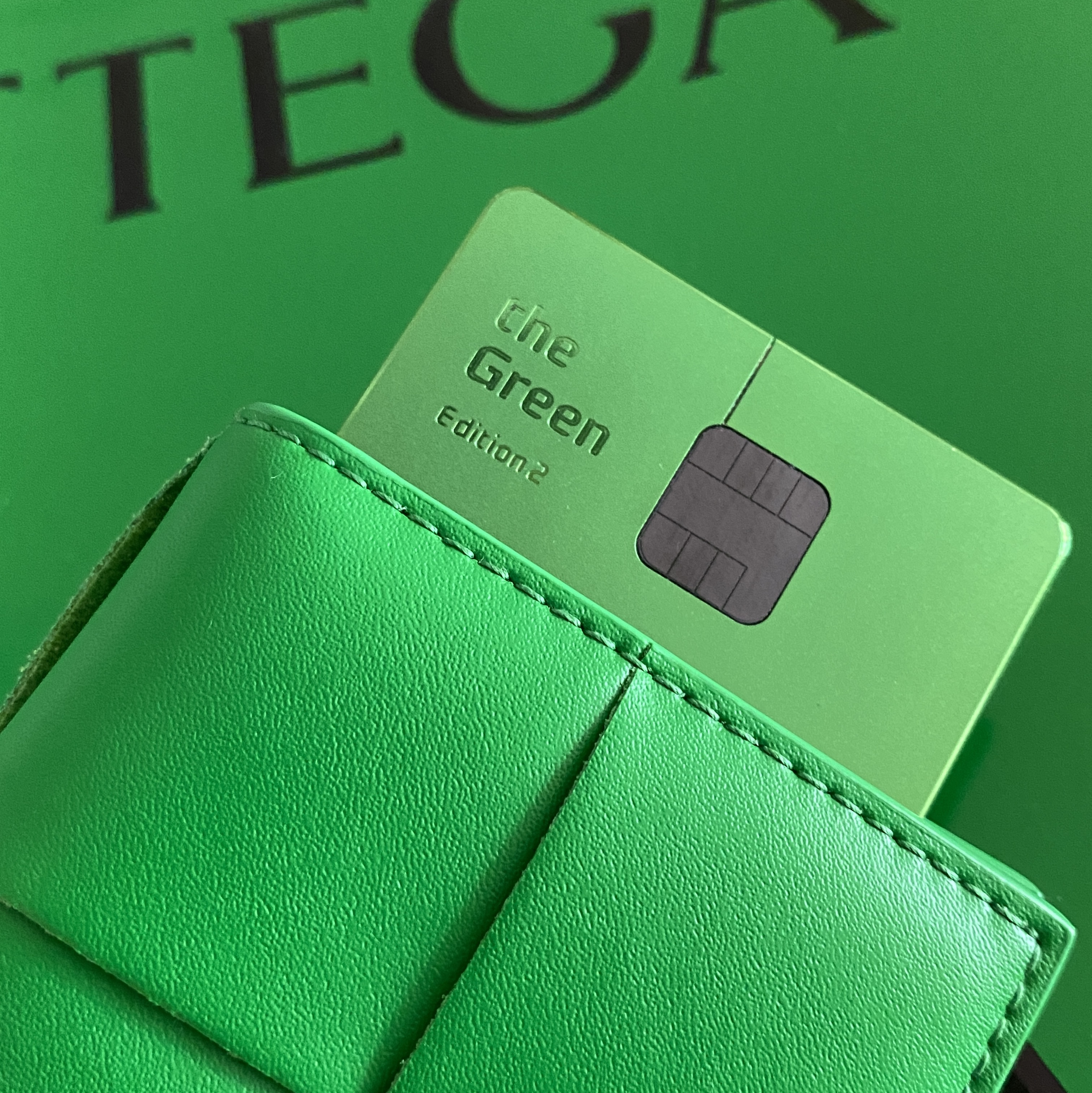 Bottega Veneta Flap Card Case Parakeet 착용 스타일