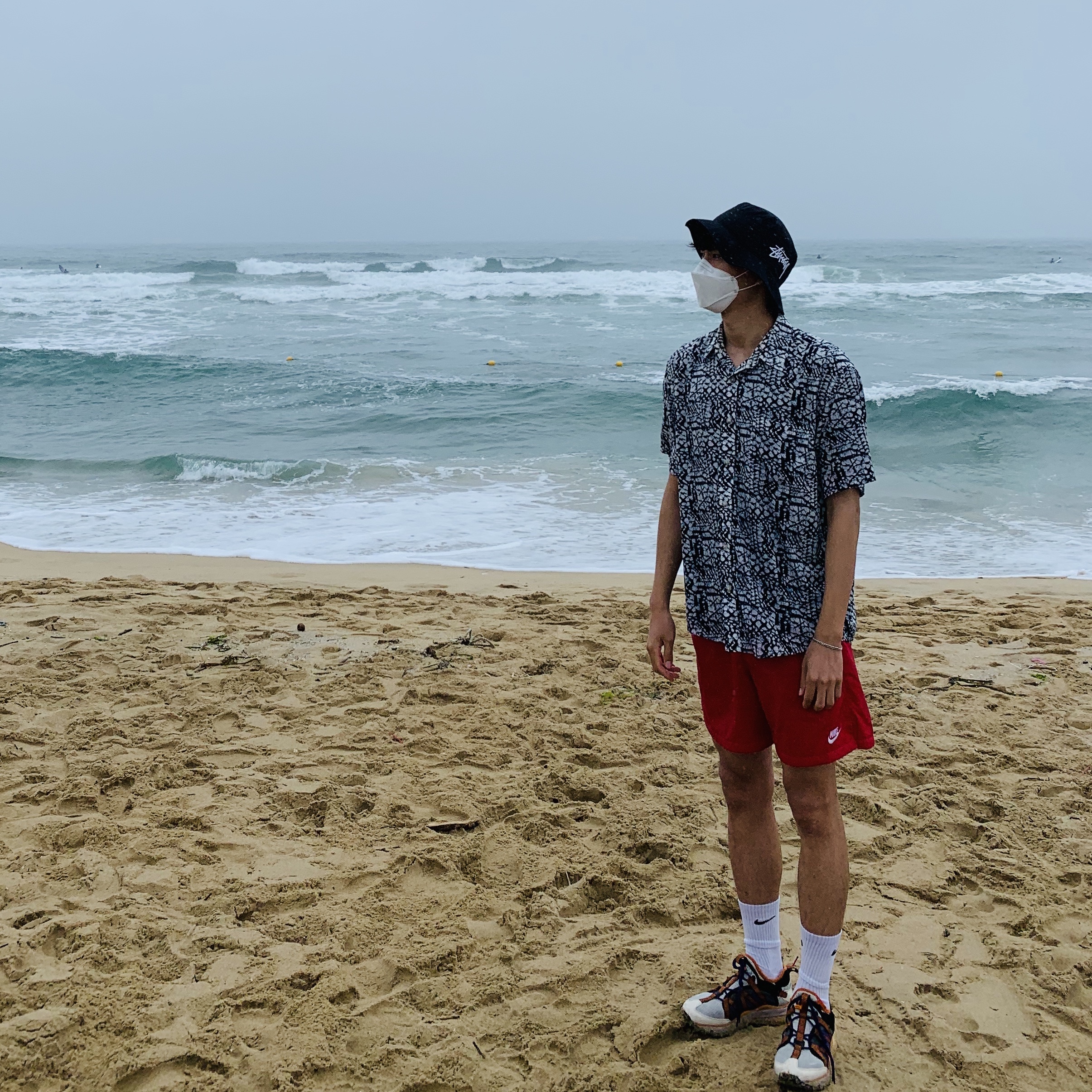Nike x Stussy Bucket Hat Black 착용 스타일