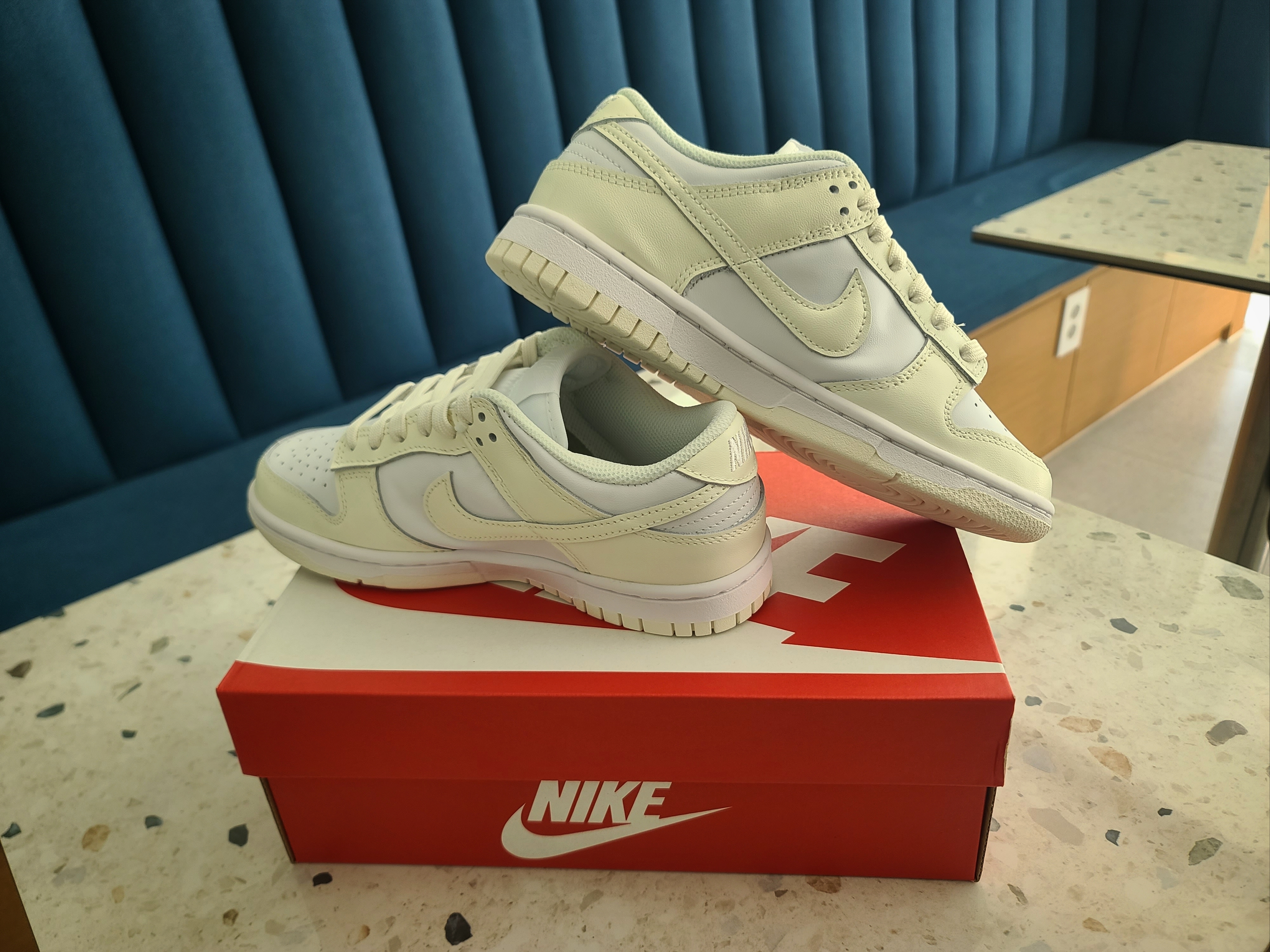 (W) Nike Dunk Low White and Sail, (W) Nike Dunk Low Next Nature Sail 착용 스타일 - 3