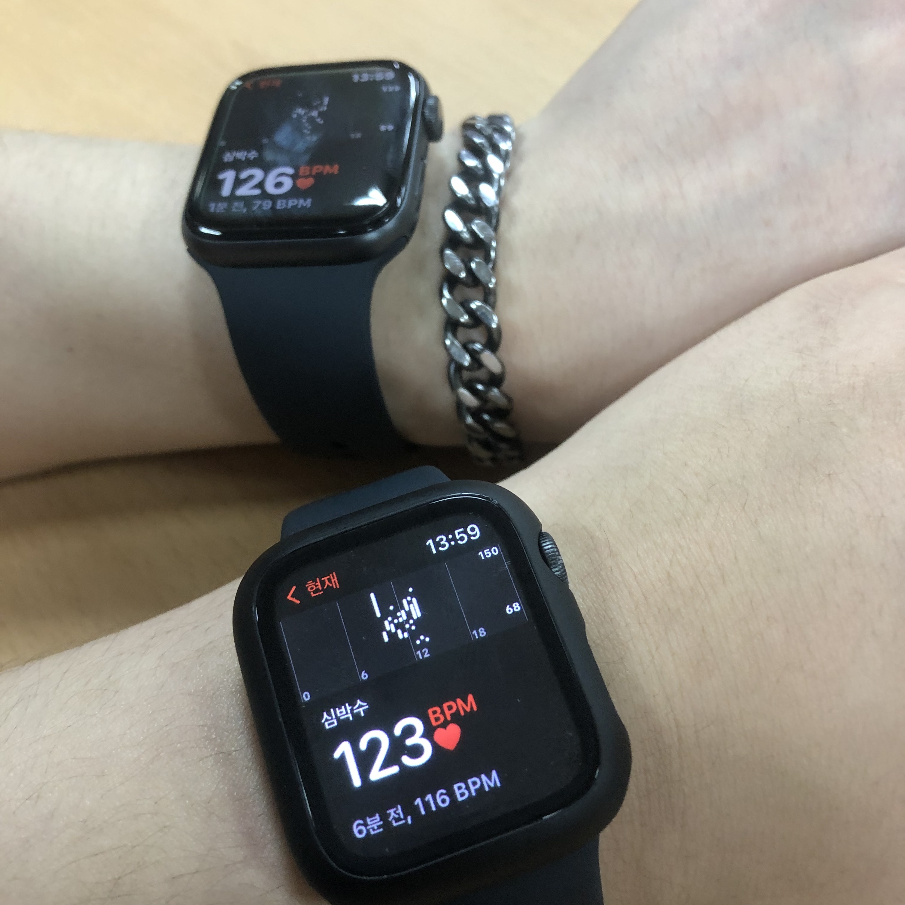 Apple Watch Nike SE 40mm GPS Space Gray Aluminum Case with Nike Sport Band USB C  Anthracite Black (Korean Ver.), Apple Watch SE 44mm GPS Space Gray Aluminum Case with Sport Band Midnight (Korean Ver.) 착용 스타일