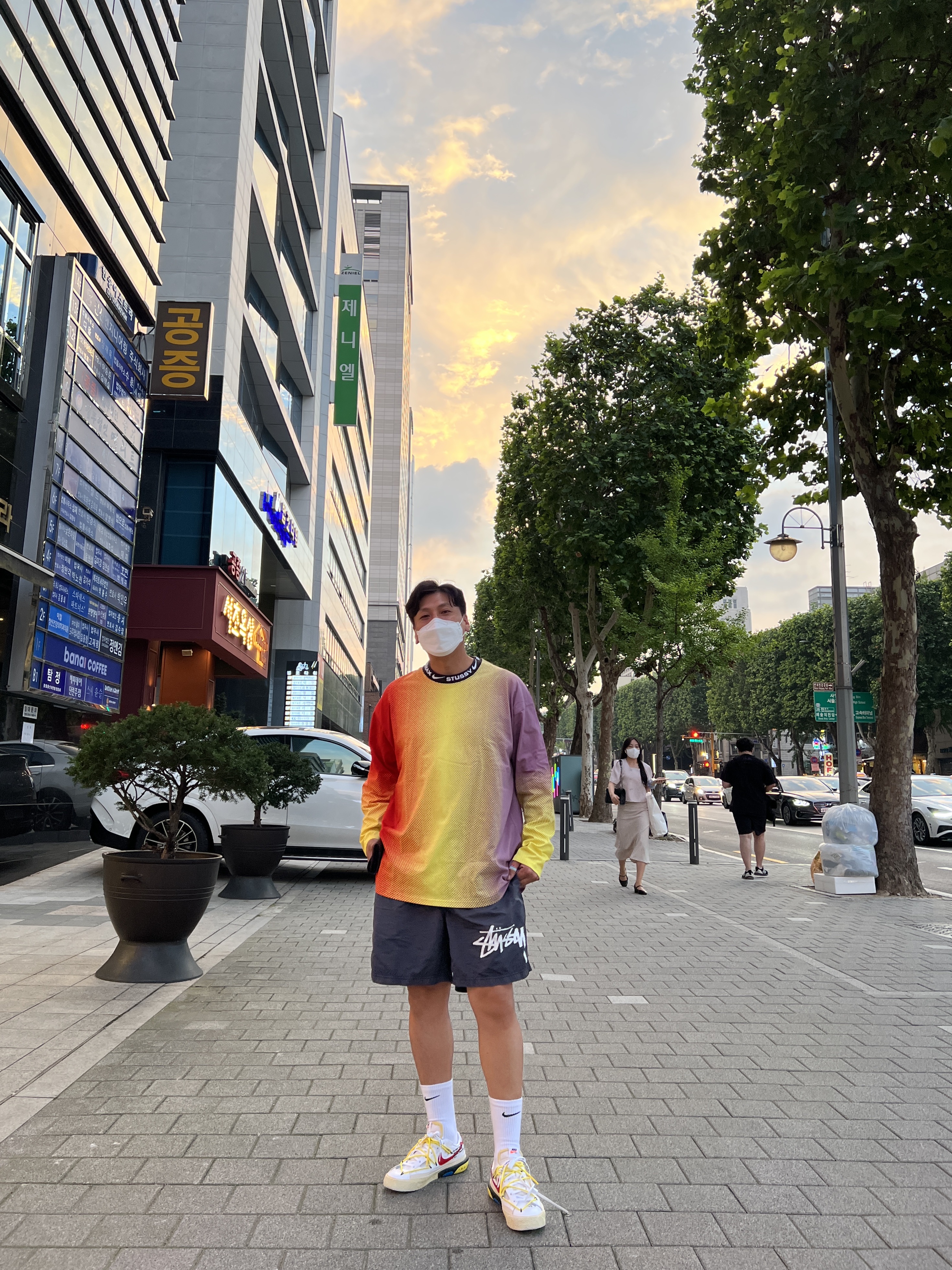 Nike x Stussy NRG FL LS Top Multi Color (DO5308-902), Nike x Stussy Water Shorts Off Noir 착용 스타일 - 1