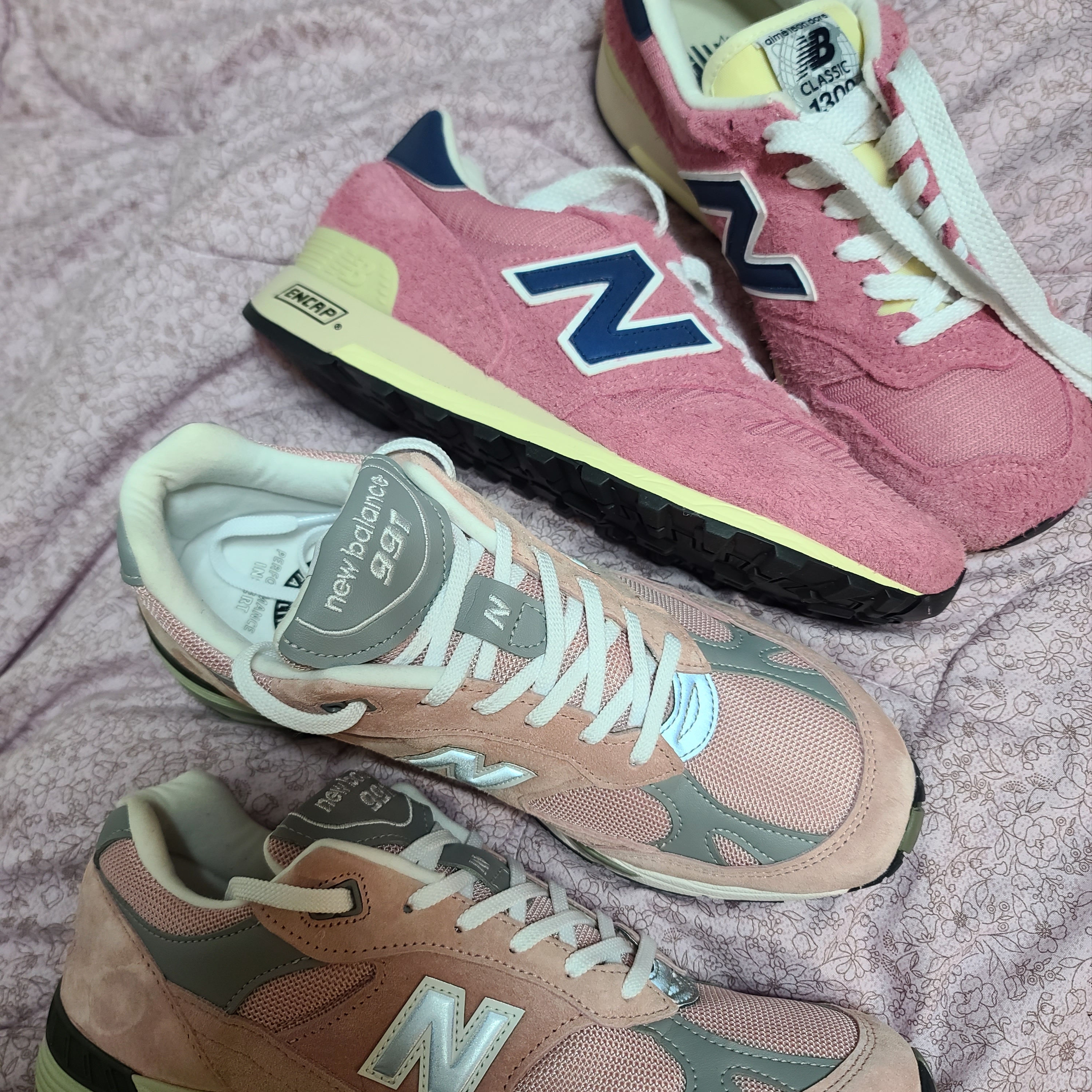 New Balance 991 Made in UK Shy Pink, New Balance x Aime Leon Dore 1300 Dusty Pink 착용 스타일