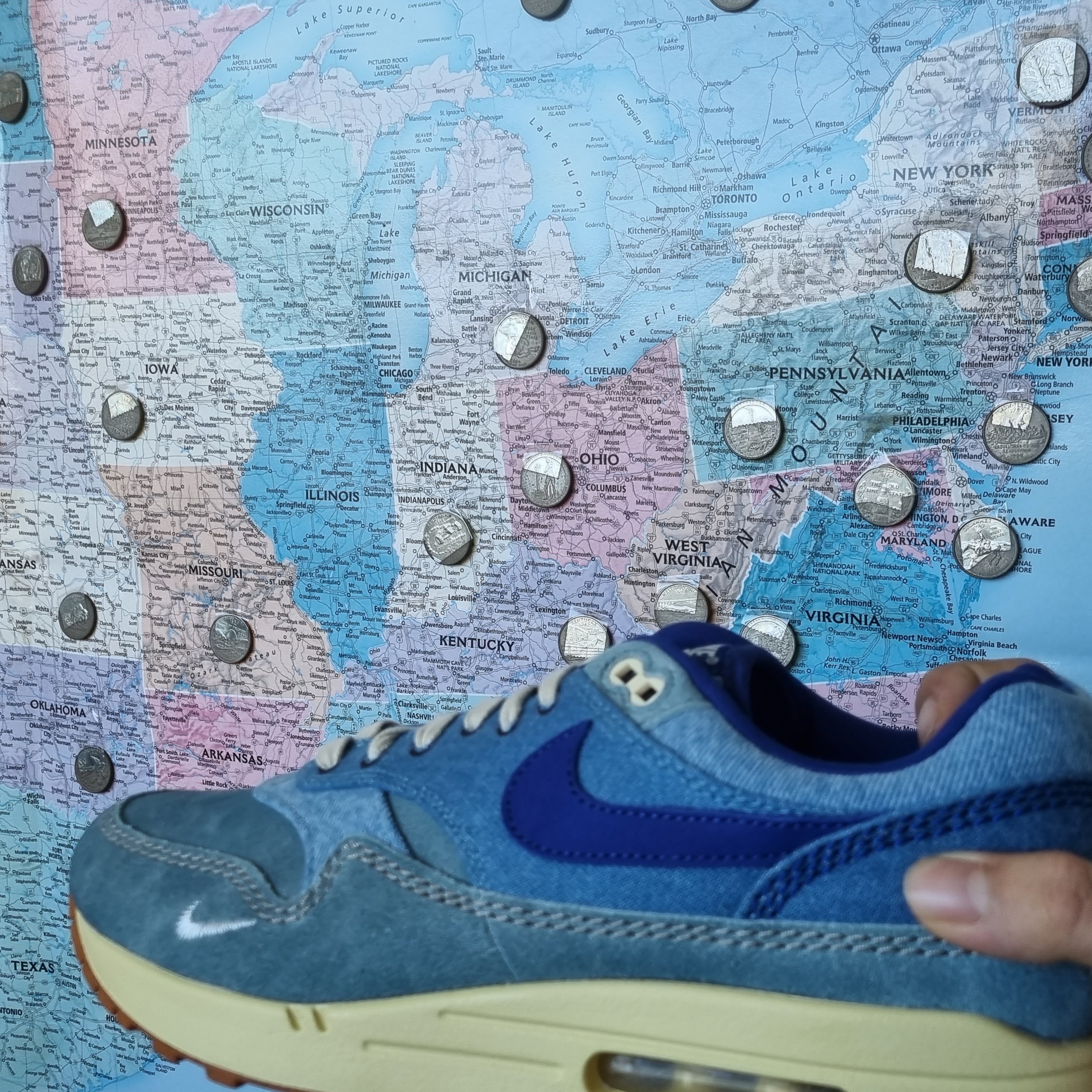 Nike Air Max 1 Premium Dirty Denim 착용 스타일