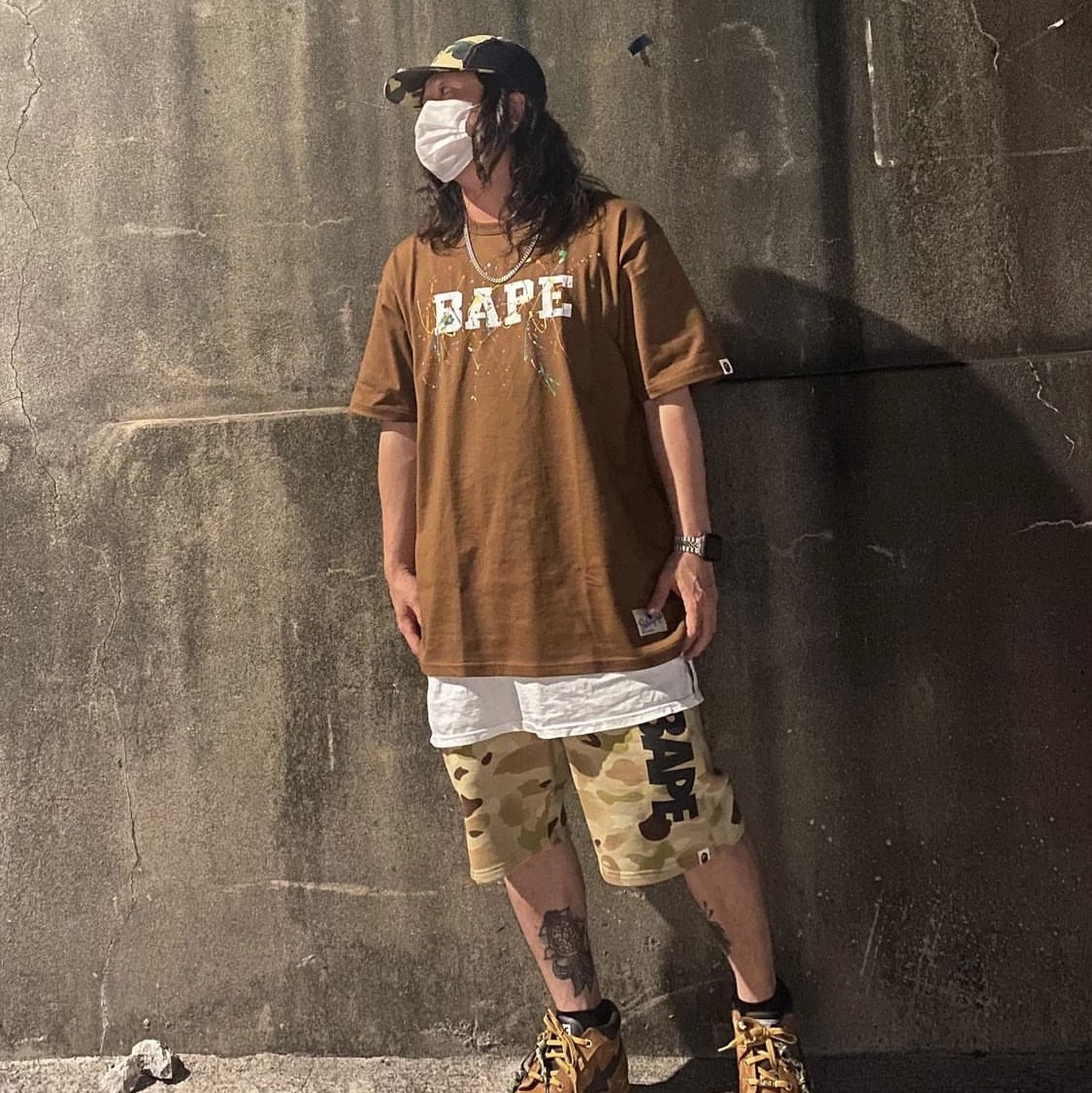 Timberland x BAPE Premium Chukka Boots Wheat - Wide 착용 스타일