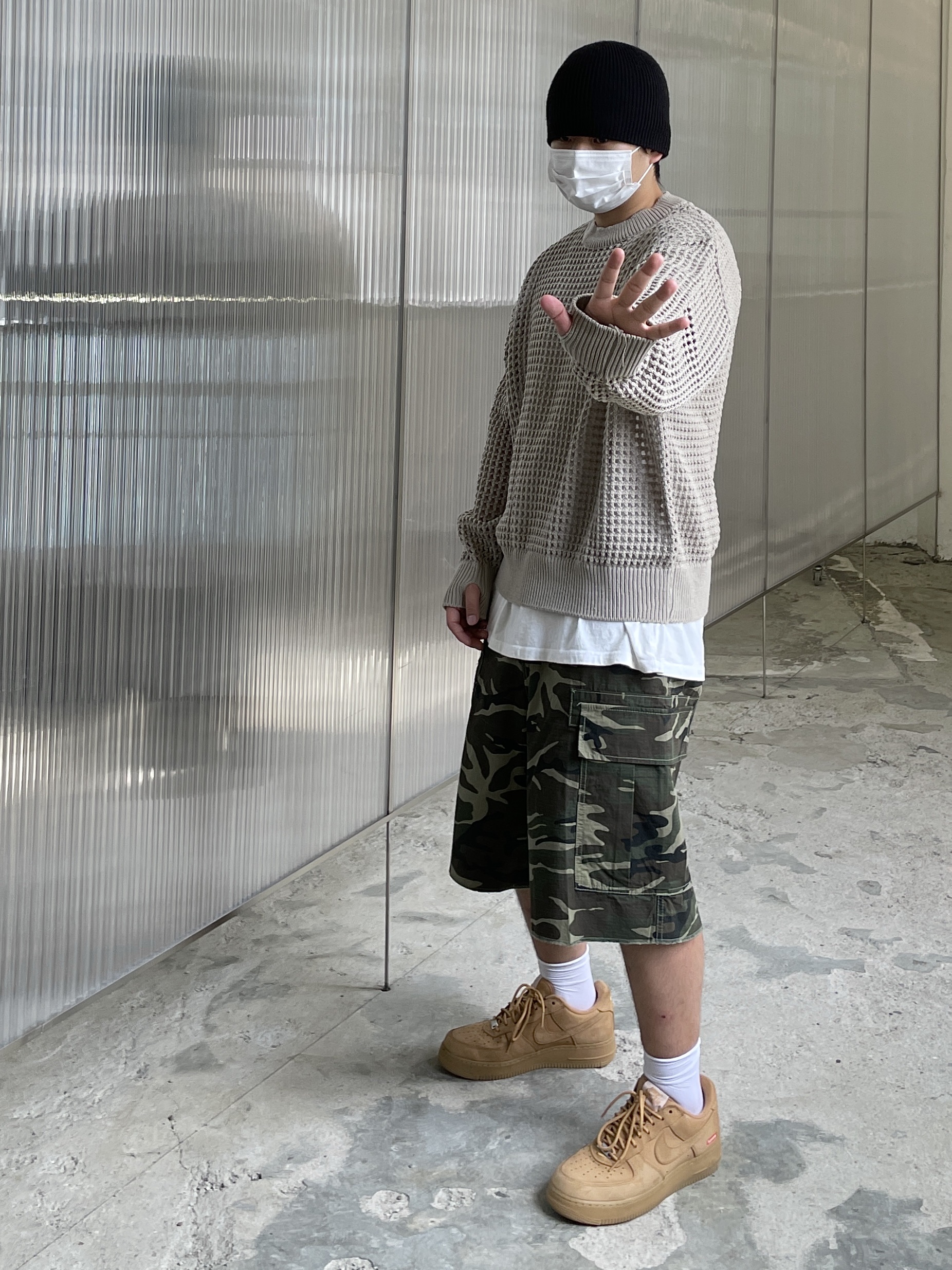 Nike x Supreme Air Force 1 Low Flax 착용 스타일 - 2