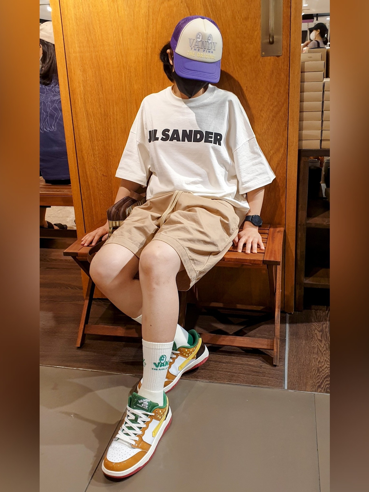 Jil Sander Logo T-Shirt Natural - 22SS 착용 스타일
