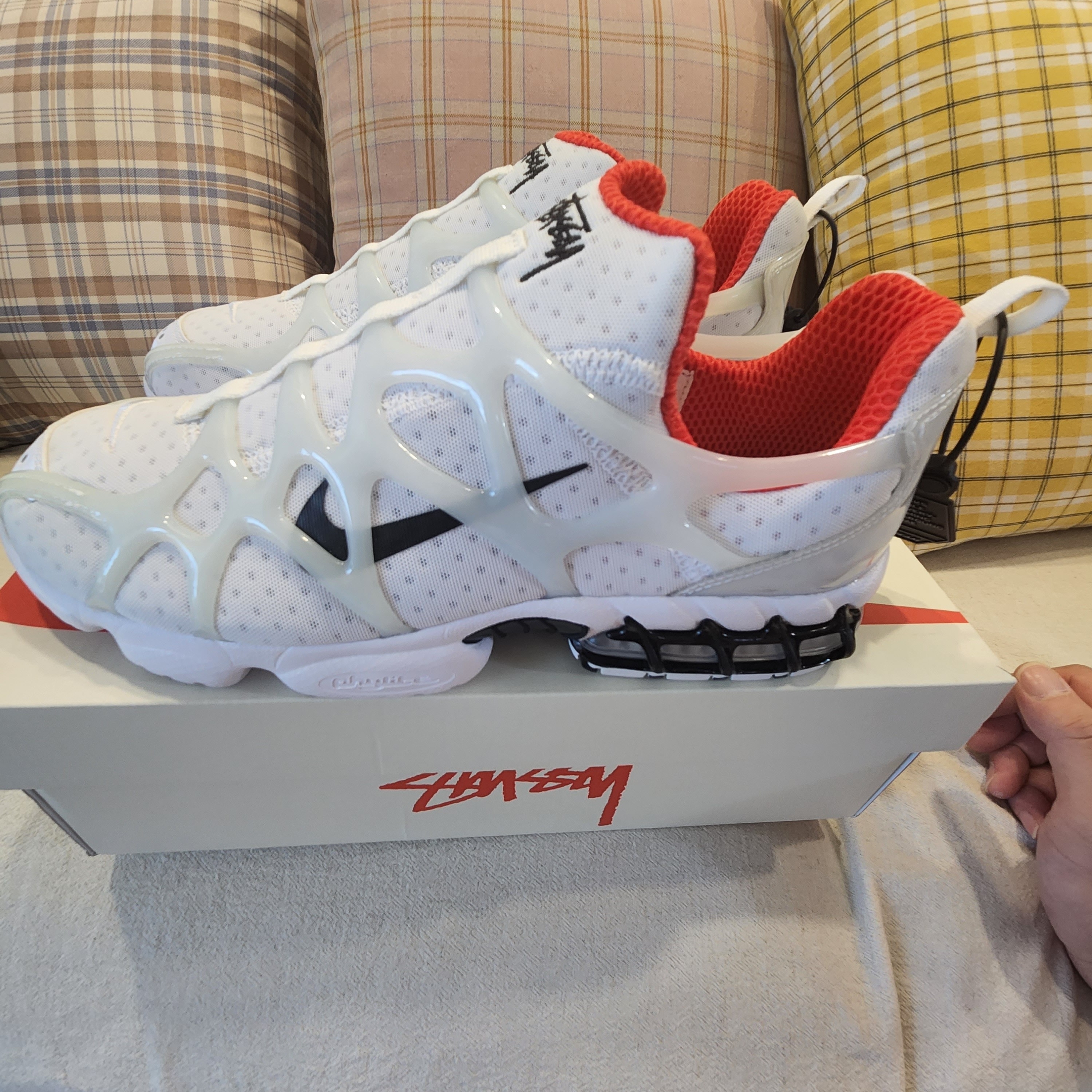 Nike x Stussy Air Zoom Spiridon Kukini White 착용 스타일