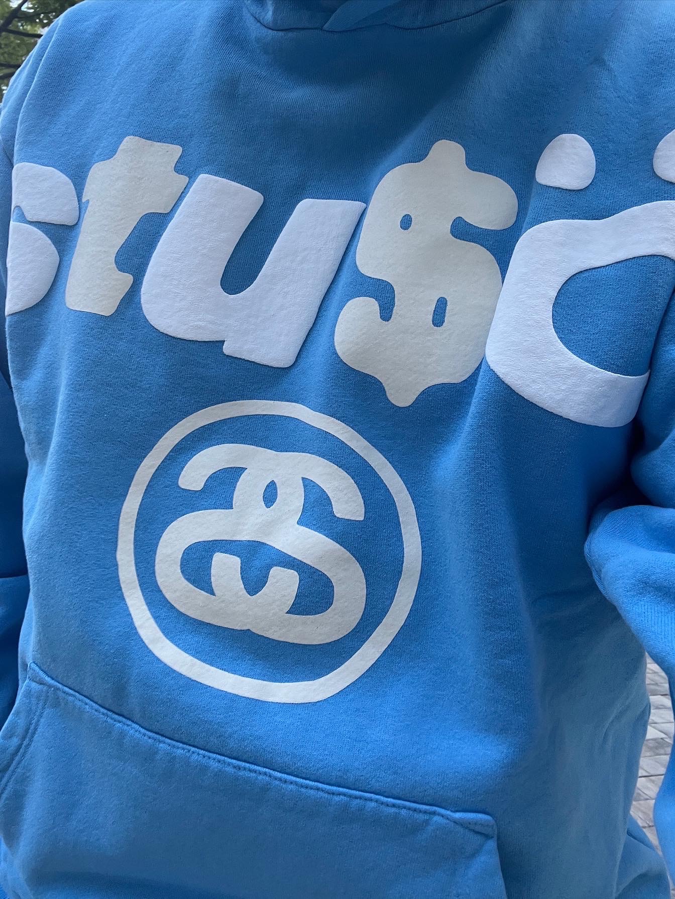 Stussy x Cactus Plant Flea Market 8 Ball Pigment Dyed Hoodie Blue, Nike x Fear of God Basketball Shorts String 착용 스타일 - 3