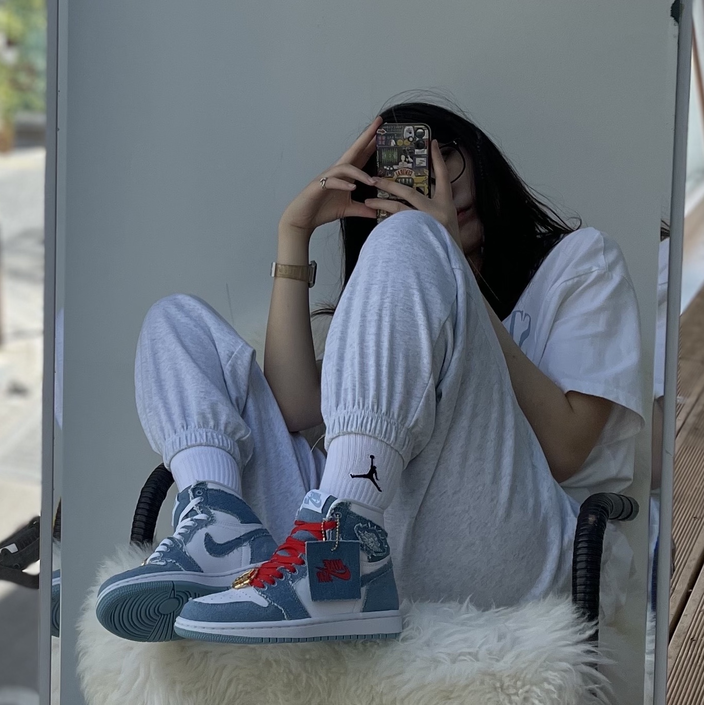(W) Jordan 1 Retro High OG Denim 착용 스타일 - 3